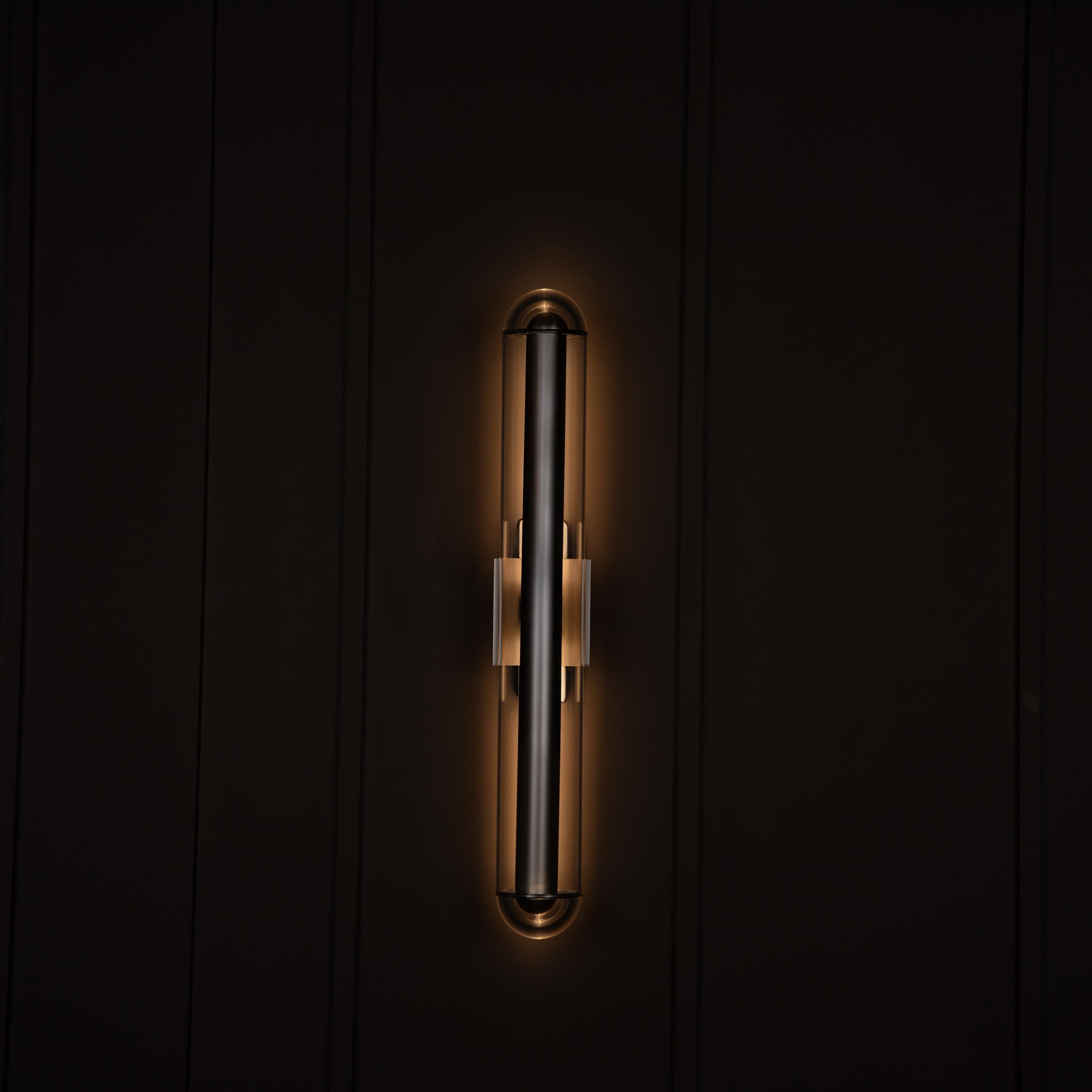 Bermuda Transparent Glass Beige Wall Sconce 60 Cm - Heka Lighting & Trading Limited