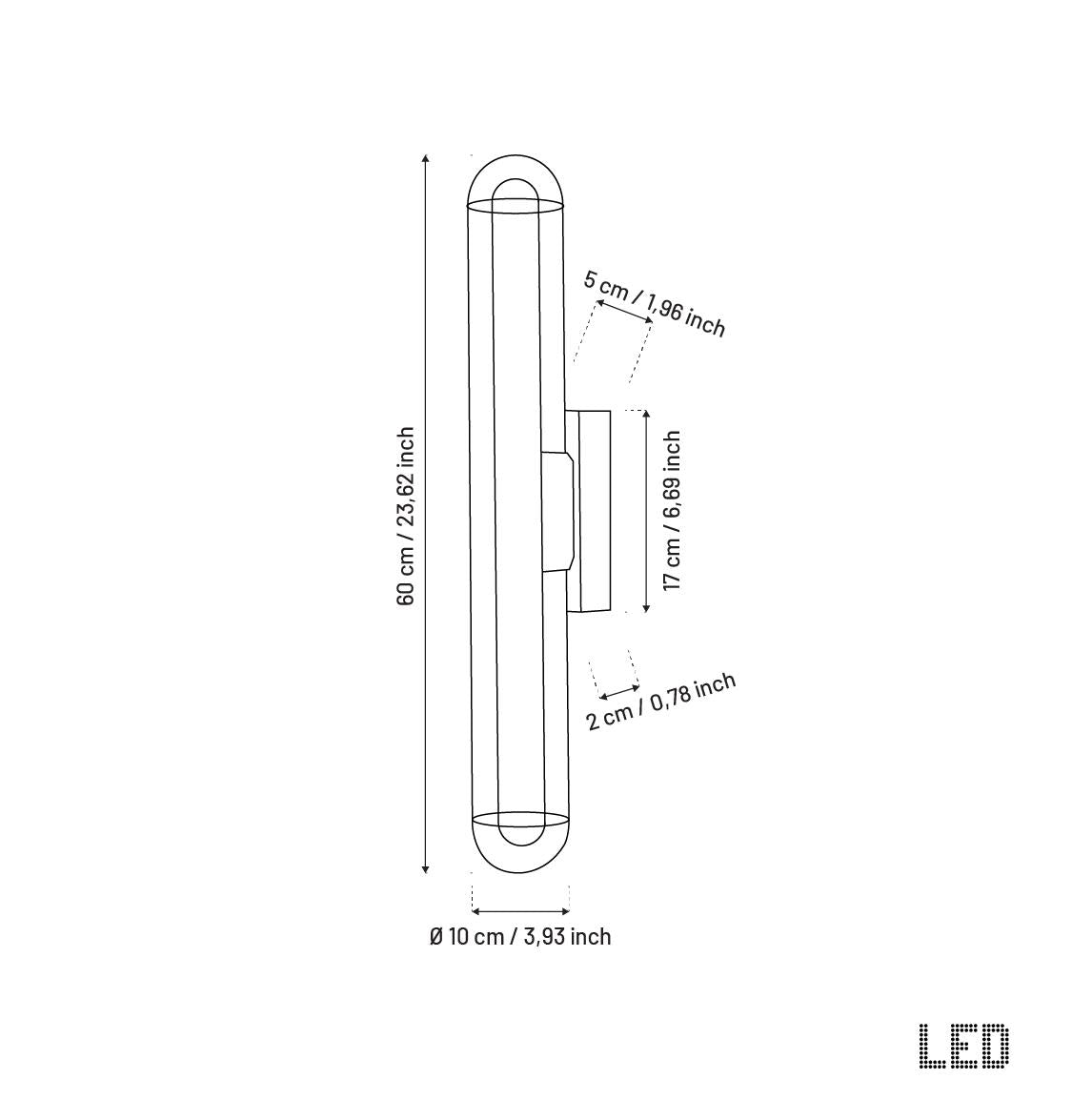 Bermuda Transparent Glass Beige Wall Sconce 60 Cm - Heka Lighting & Trading Limited
