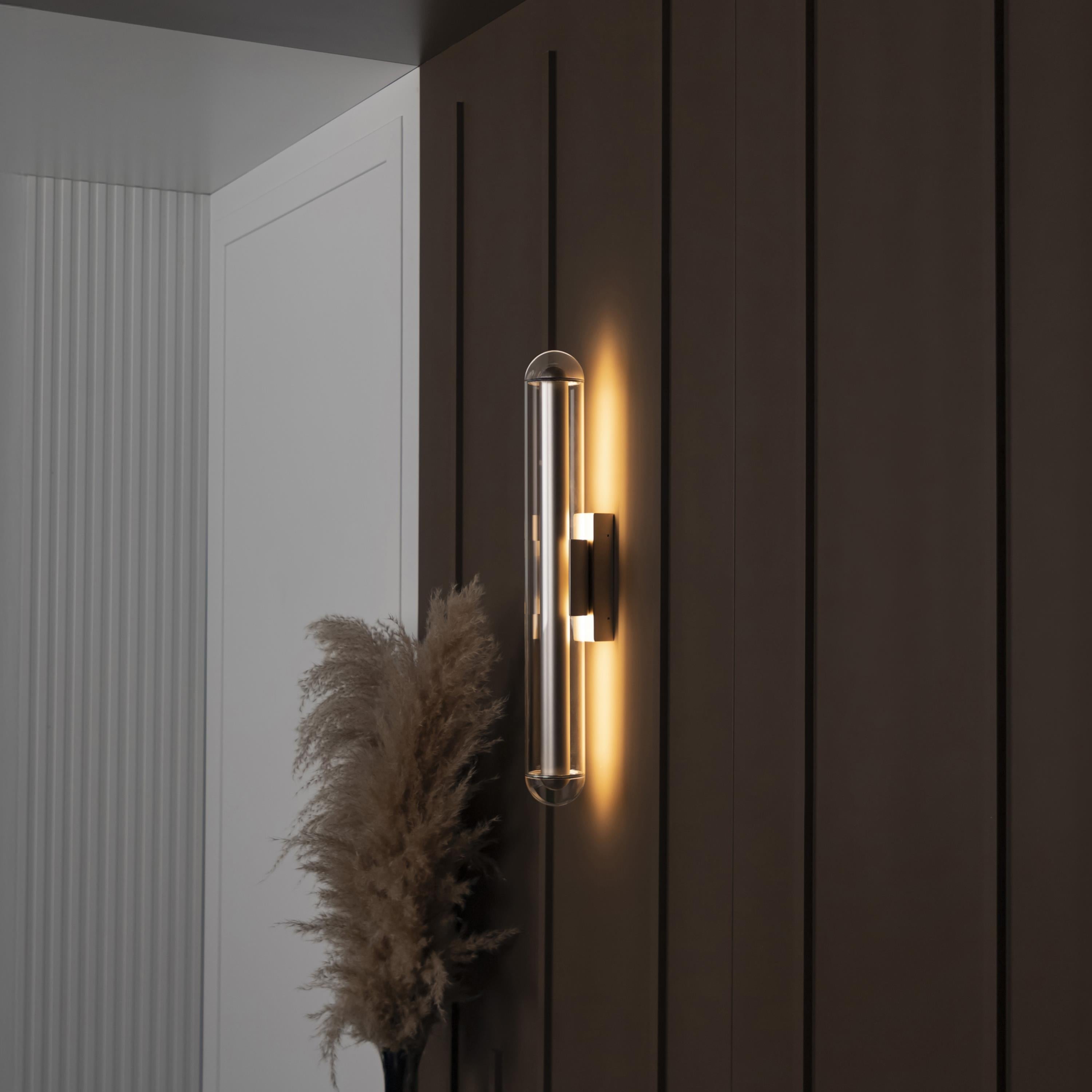 Bermuda Transparent Glass Beige Wall Sconce 60 Cm - Heka Lighting & Trading Limited