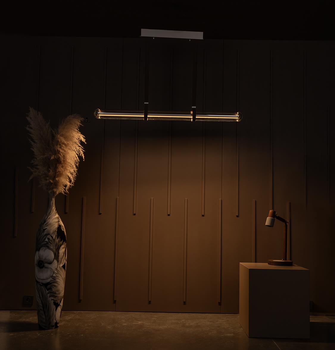 Bermuda Transparent Glass Beige Dining Table Chandelier 120 Cm - Heka Lighting & Trading Limited