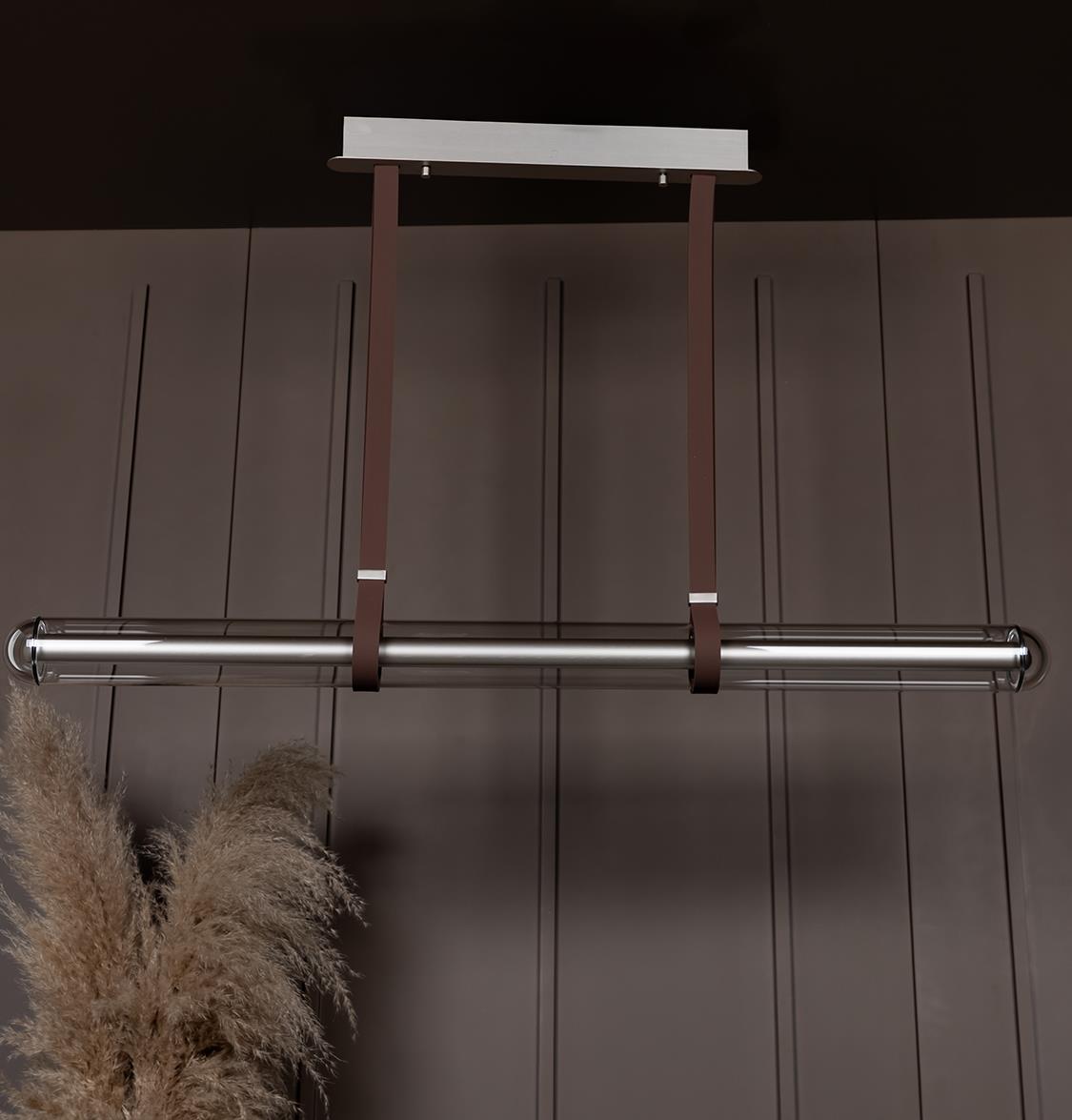 Bermuda Transparent Glass Beige Dining Table Chandelier 120 Cm - Heka Lighting & Trading Limited