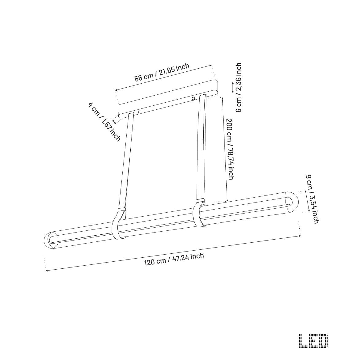 Bermuda Transparent Glass Beige Dining Table Chandelier 120 Cm - Heka Lighting & Trading Limited