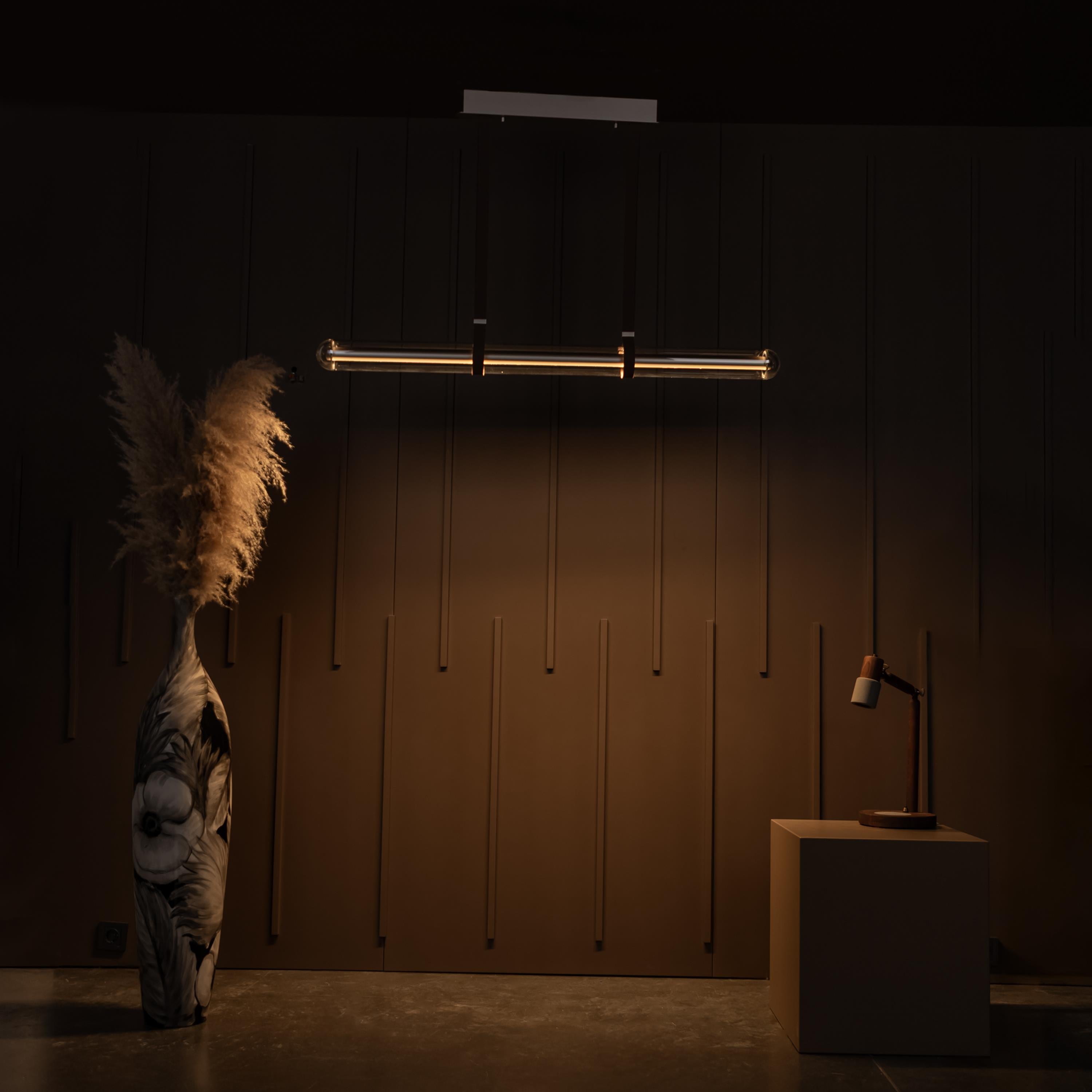 Bermuda Transparent Glass Beige Dining Table Chandelier 120 Cm - Heka Lighting & Trading Limited