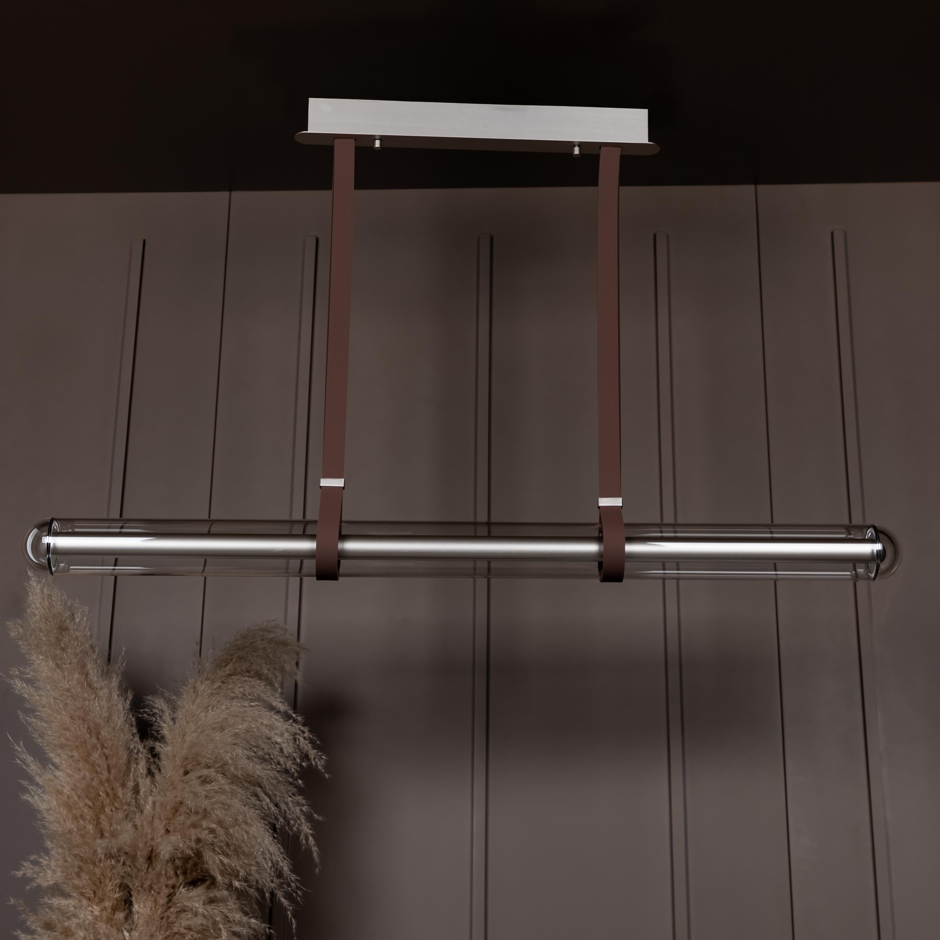 Bermuda Transparent Glass Beige Dining Table Chandelier 120 Cm - Heka Lighting & Trading Limited