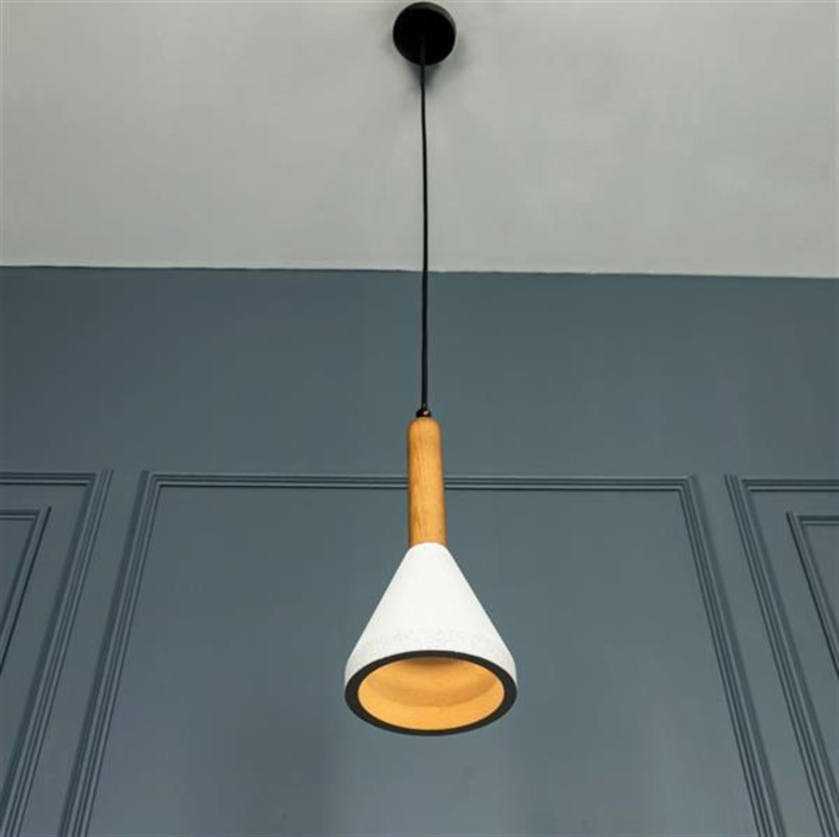 Bono Wenge White Wood Concrete Gu10 Pendant Light Chandelier - Heka Lighting & Trading Limited