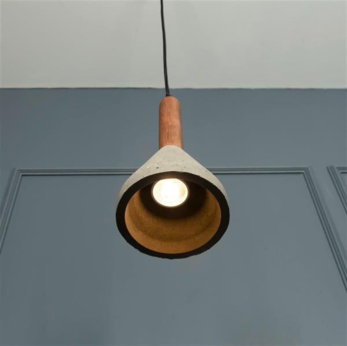 Bono Wenge Gray Wood Concrete Gu10 Pendant Light Chandelier - Heka Lighting & Trading Limited