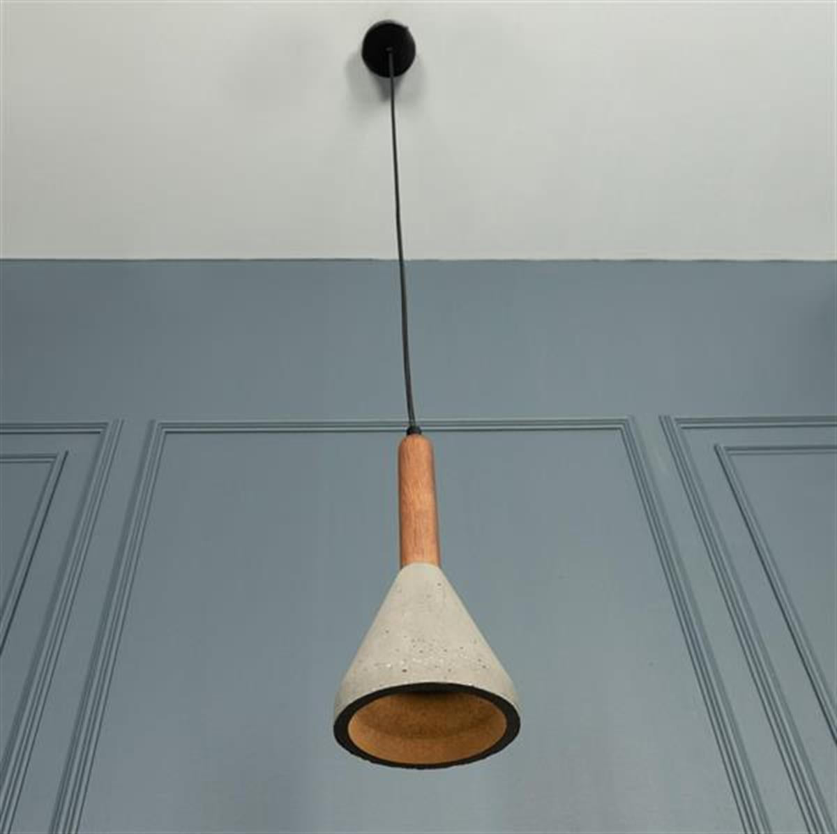 Bono Wenge Gray Wood Concrete Gu10 Pendant Light Chandelier - Heka Lighting & Trading Limited
