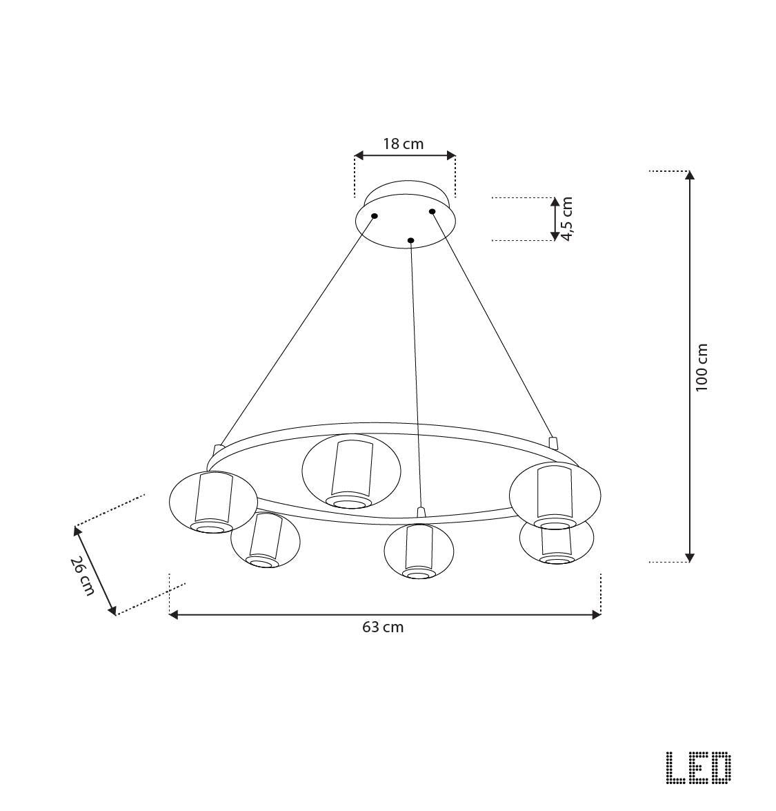 Bükreş 6-Piece Chrome Stainless Transparent Glass Chandelier 68 Cm - Heka Lighting & Trading Limited