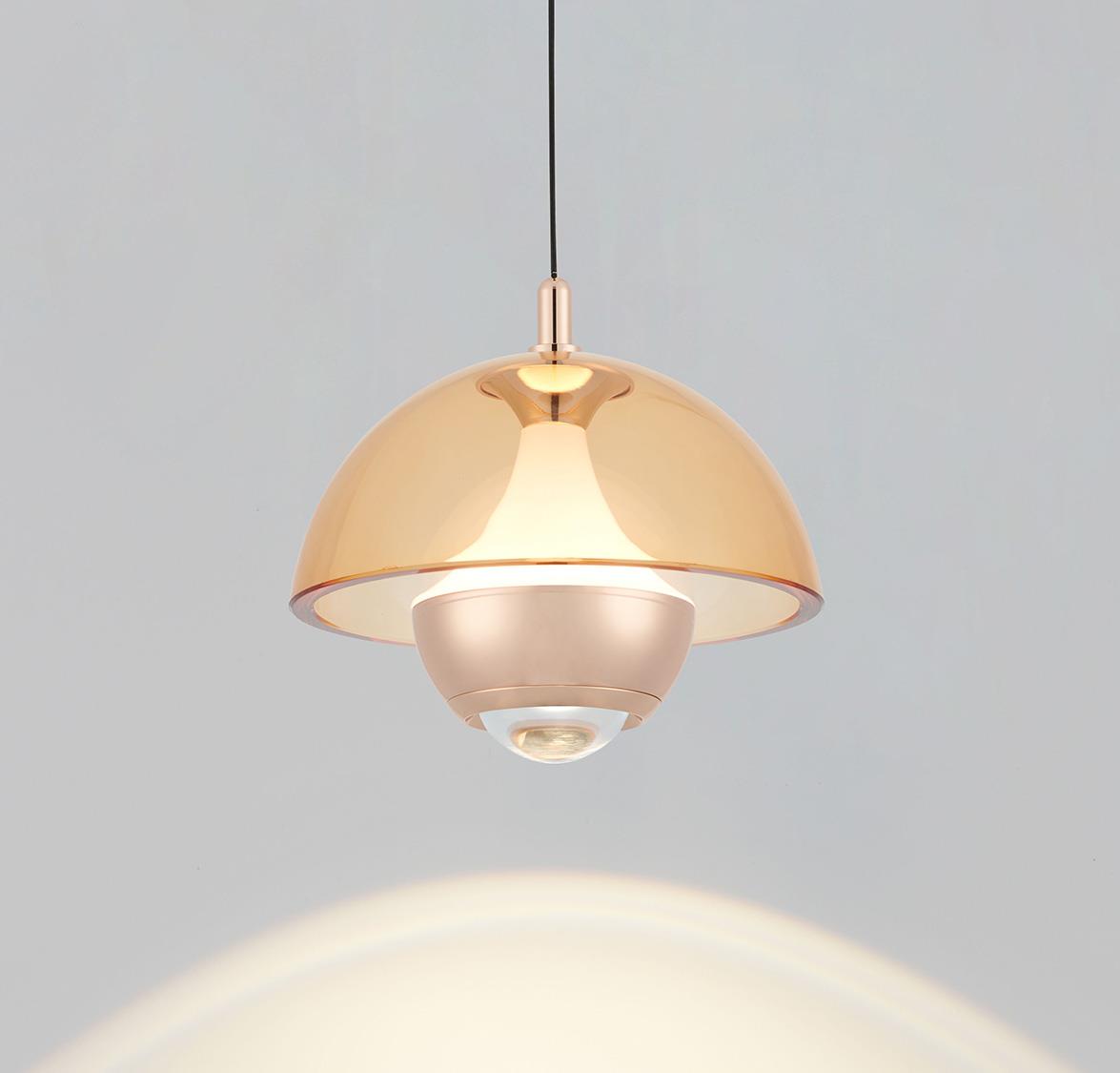 Bumin Honey Acrylic Gold Aluminum Led Pendant Light 18 Cm - Heka Lighting & Trading Limited