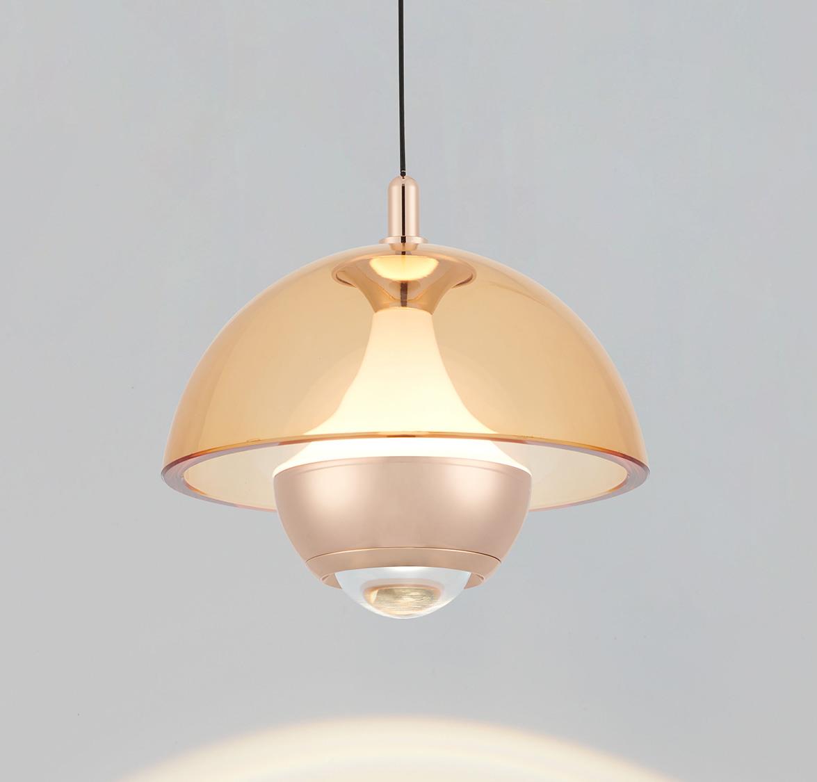 Bumin Honey Acrylic Gold Aluminum Led Pendant Light 23 Cm - Heka Lighting & Trading Limited