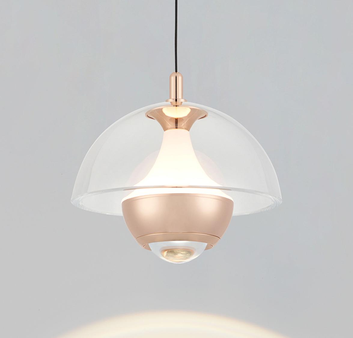 Bumin Transparent Acrylic Gold Aluminum Led Pendant Light 23 Cm - Heka Lighting & Trading Limited