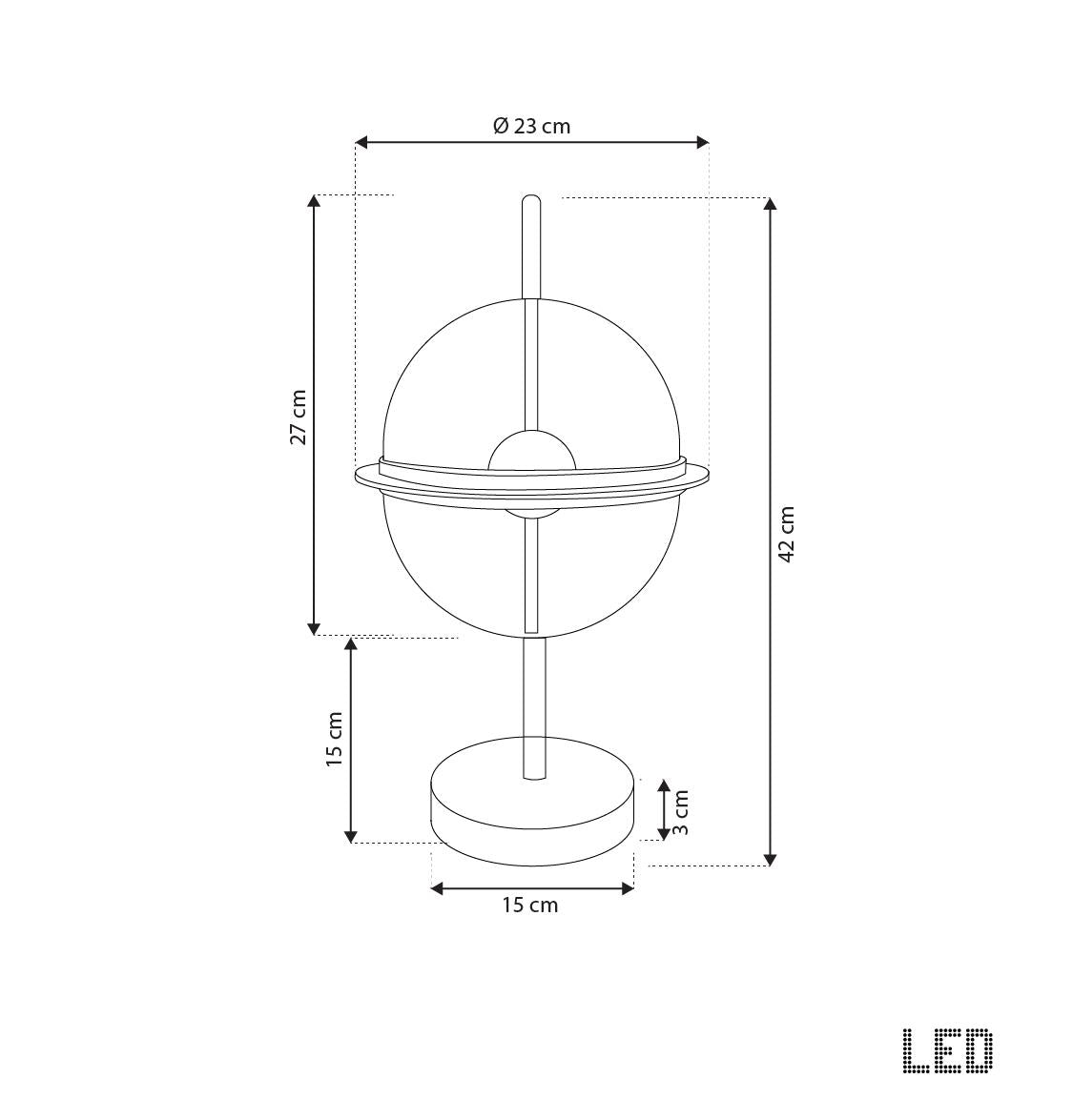 Carina Globe Transparent Acrylic Gold Table Lamp 23 Cm - Heka Lighting & Trading Limited