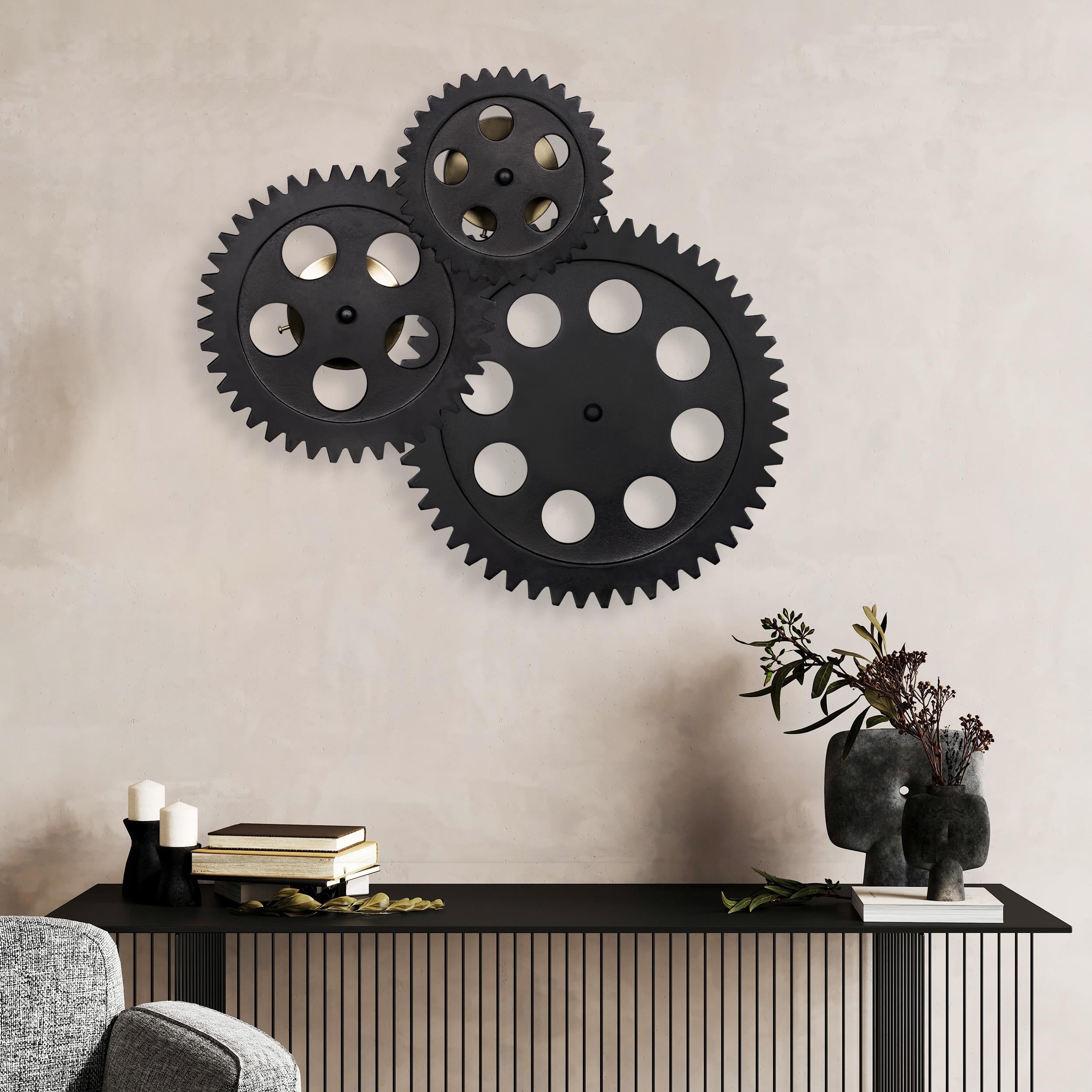 Çark Gear Led Black Wall Sconce 32 Cm - Heka Lighting & Trading Limited