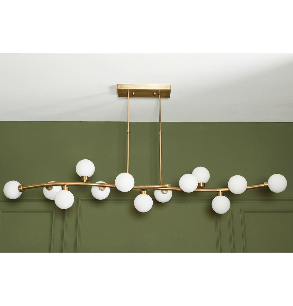 Demet 13-Piece Antique Glass Decorative Dining Tabletop Chandelier - Heka Lighting & Trading Limited