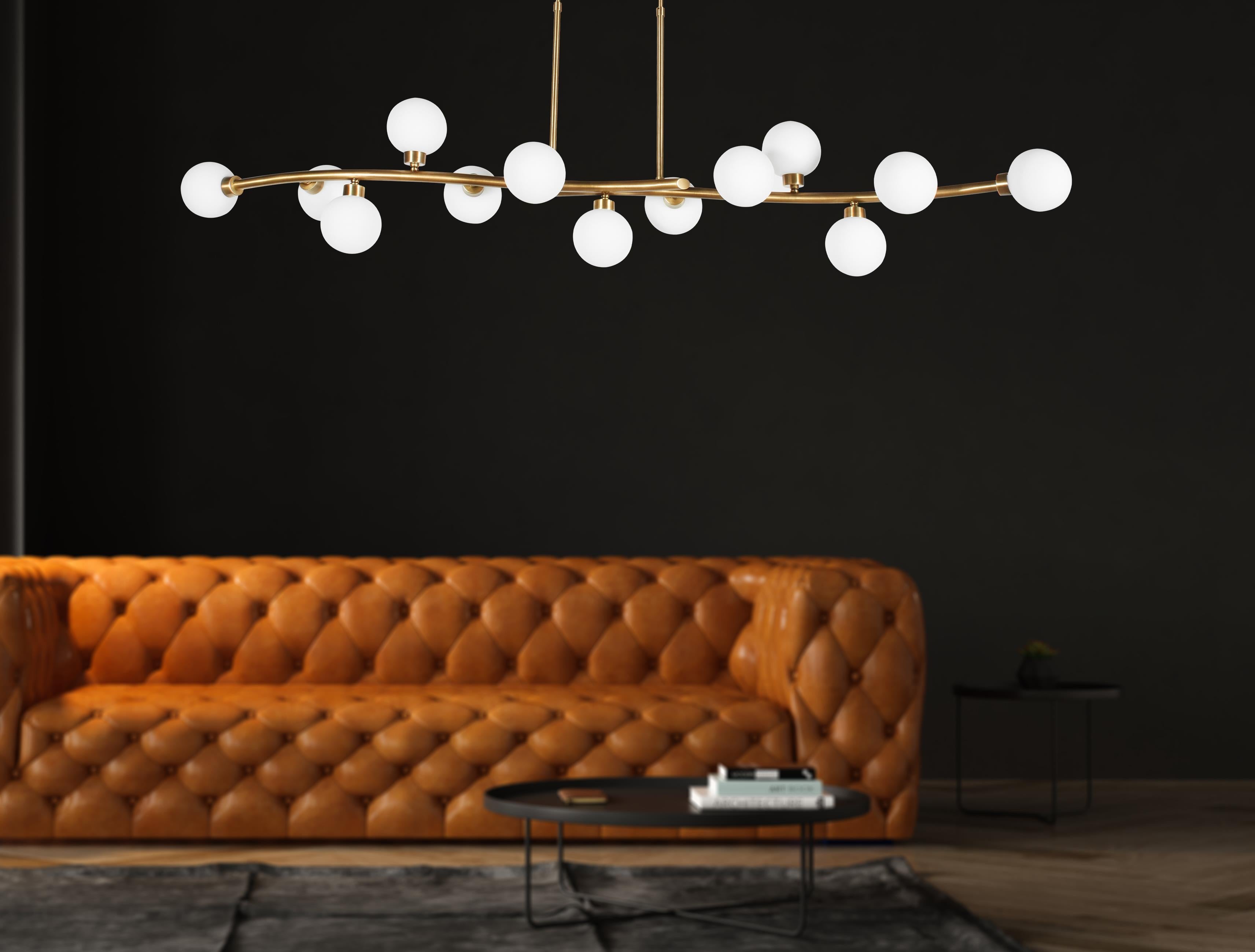 Demet 13-Piece Antique Glass Decorative Dining Tabletop Chandelier - Heka Lighting & Trading Limited