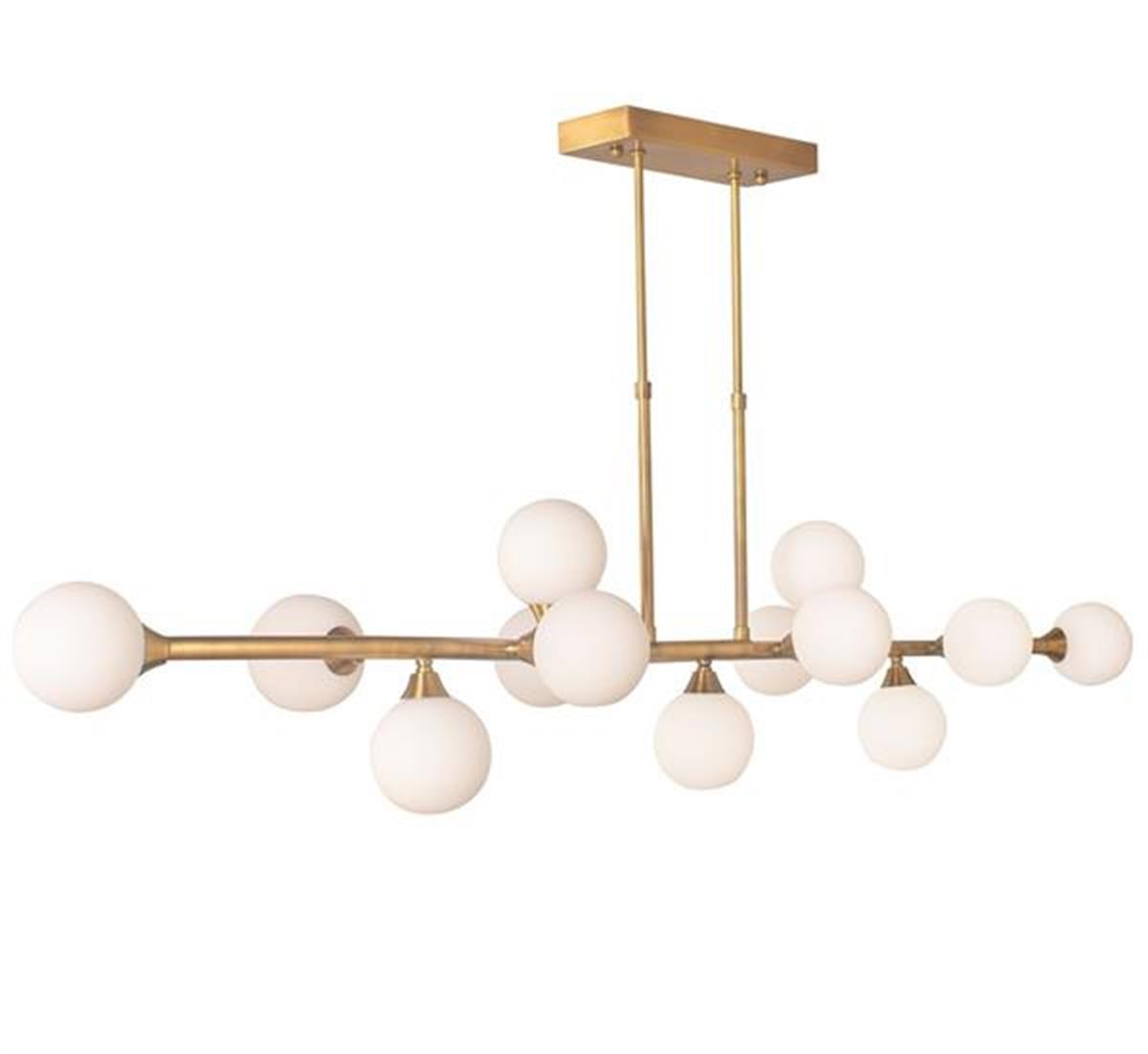 Demet 13-Piece Antique Glass Decorative Dining Tabletop Chandelier - Heka Lighting & Trading Limited