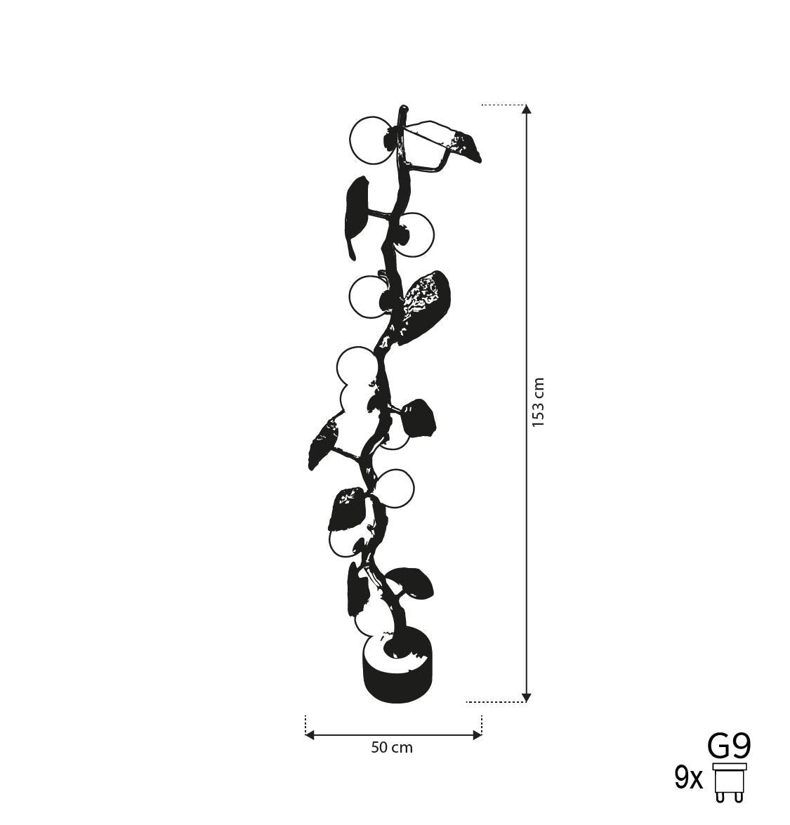 Doha 9-Piece Gold Floor Lamp - Heka Lighting & Trading Limited