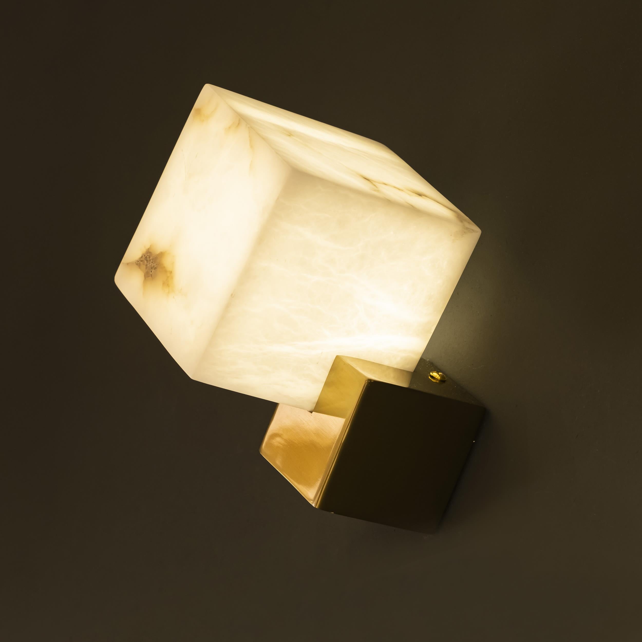 Doris White Cube Antique Marble Led Wall Sconce - Heka Lighting & Trading Limited