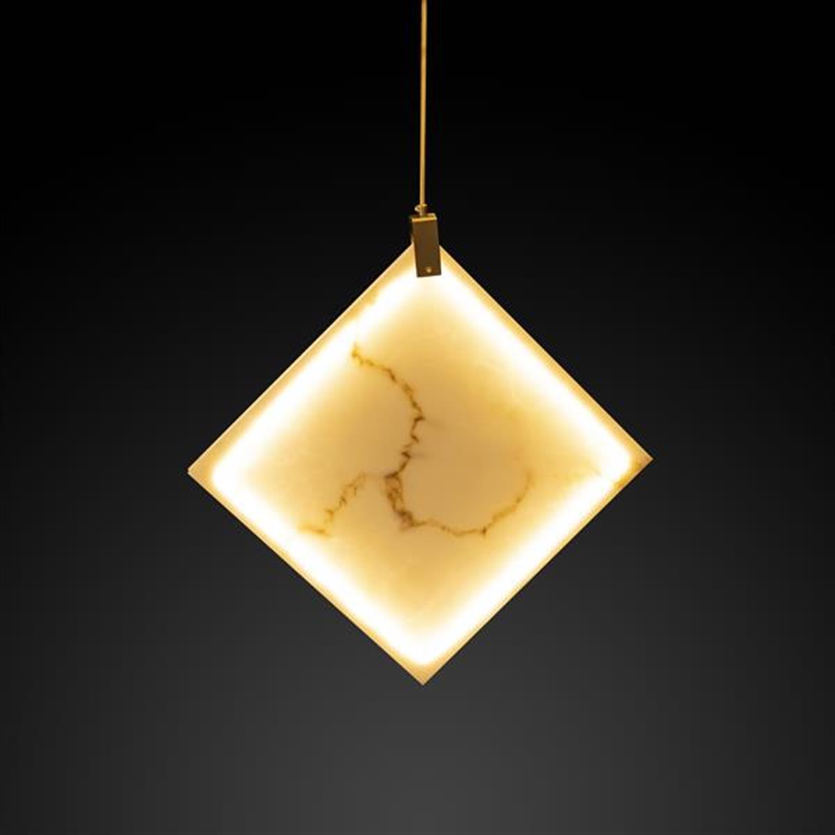 Duha Square Antique Marble Led Pendant Light Chandelier - Heka Lighting & Trading Limited