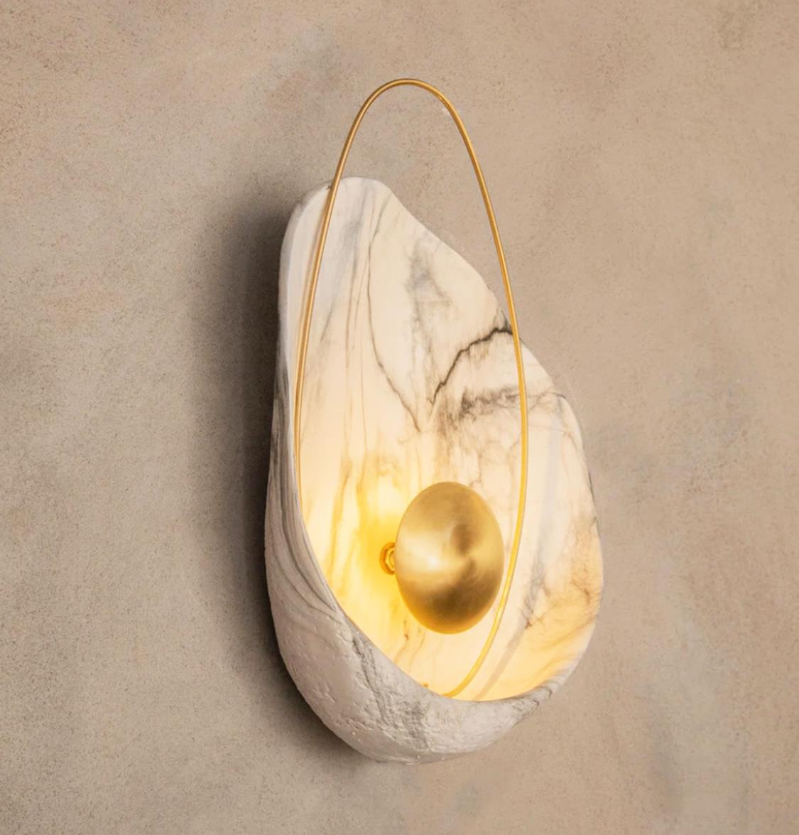 Erciyes White Antique Marble Wall Sconce | Modern Decorative Lighting For Homes & Hotels - Heka Lighting & Trading Limited