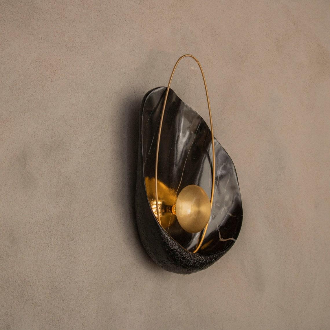 Erciyes Black Antique Marble Wall Sconce - Heka Lighting & Trading Limited