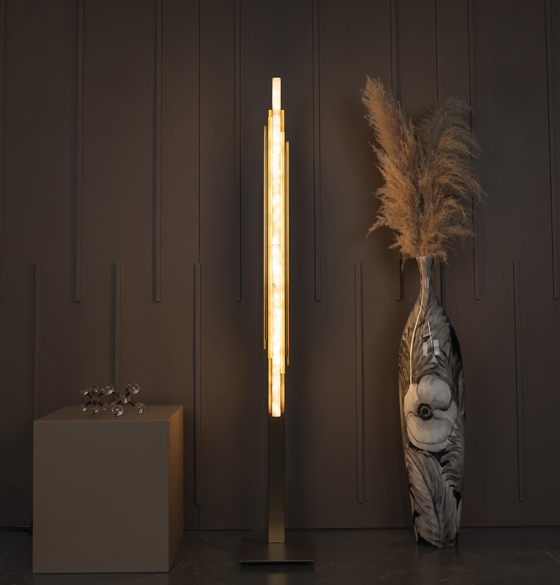 Gabon Marble Gold Floor Lamp - Heka Lighting & Trading Limited