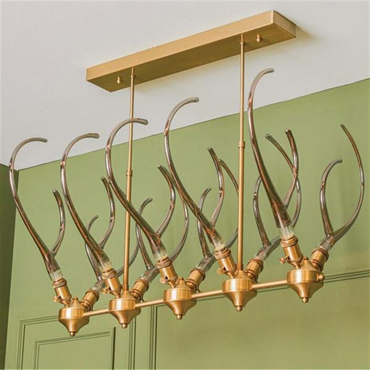 Galata 10-Piece Antique Glass Dining Table Chandelier - Heka Lighting & Trading Limited