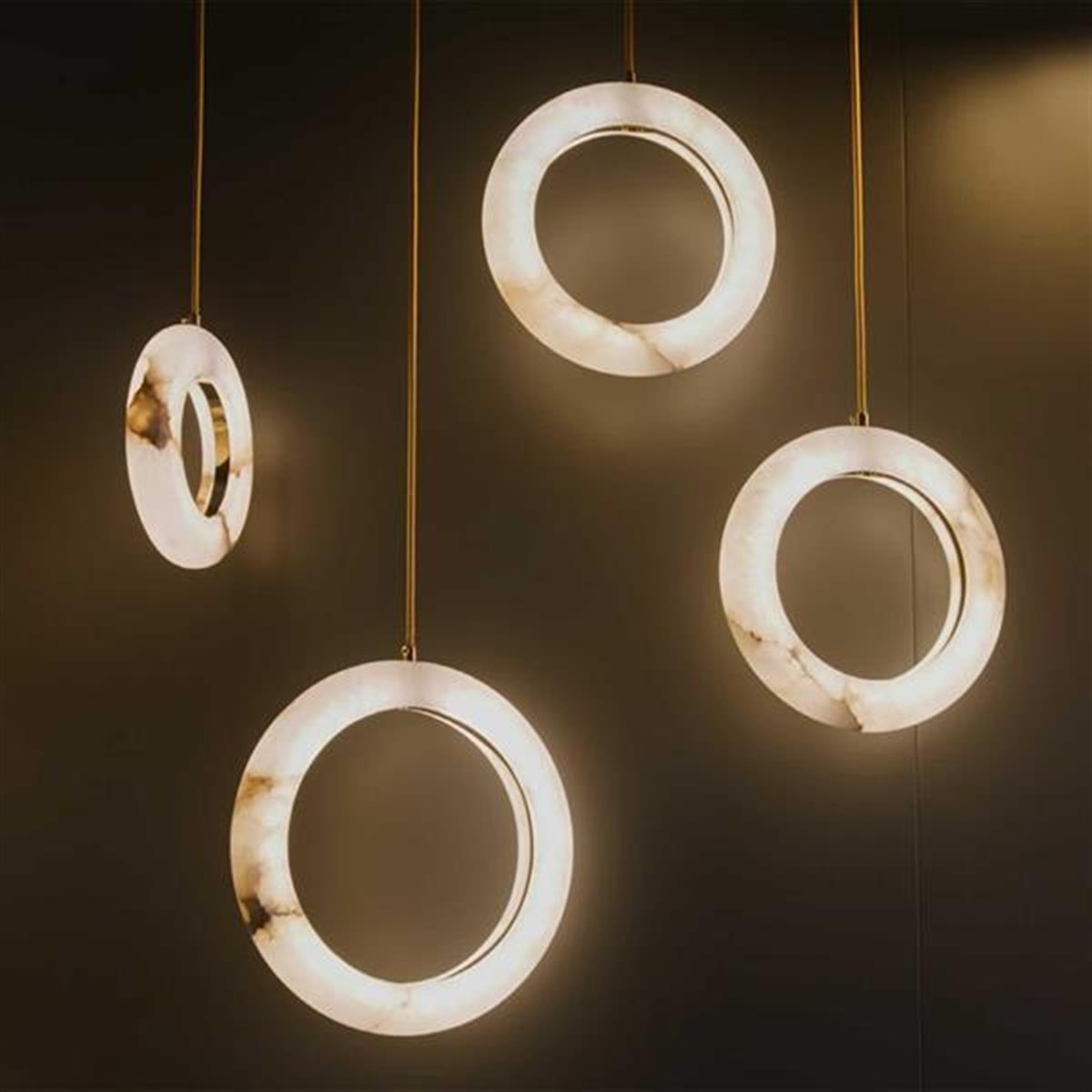 Gamba Antique White Marble Led Pendant Light Chandelier 20 Cm - Heka Lighting & Trading Limited