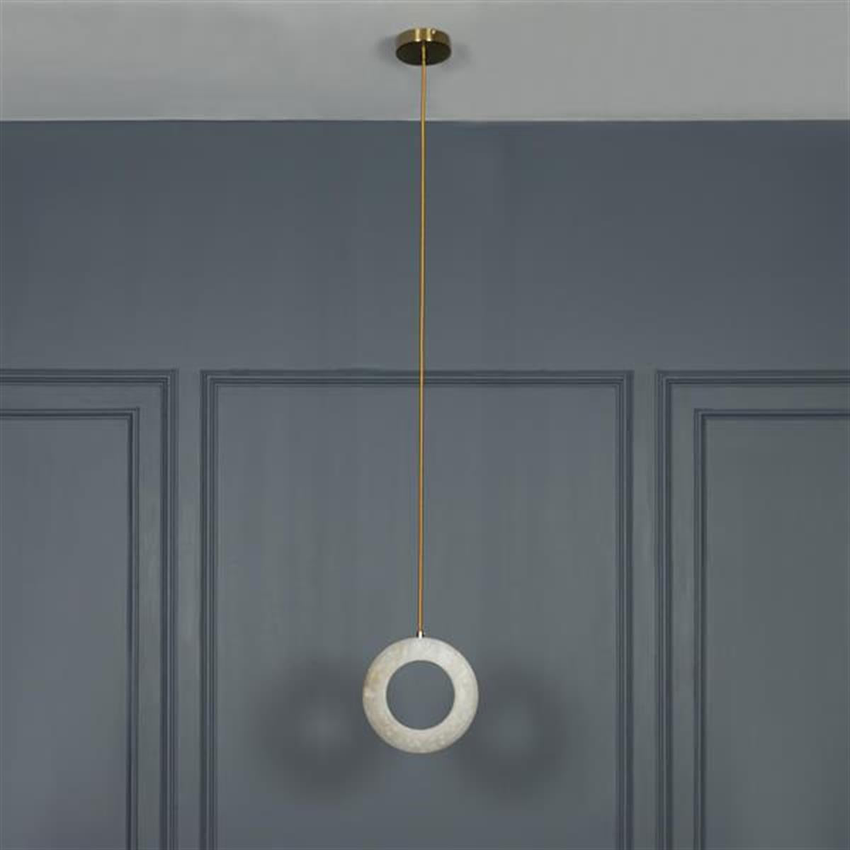 Gamba Antique White Marble Led Pendant Light Chandelier 20 Cm - Heka Lighting & Trading Limited