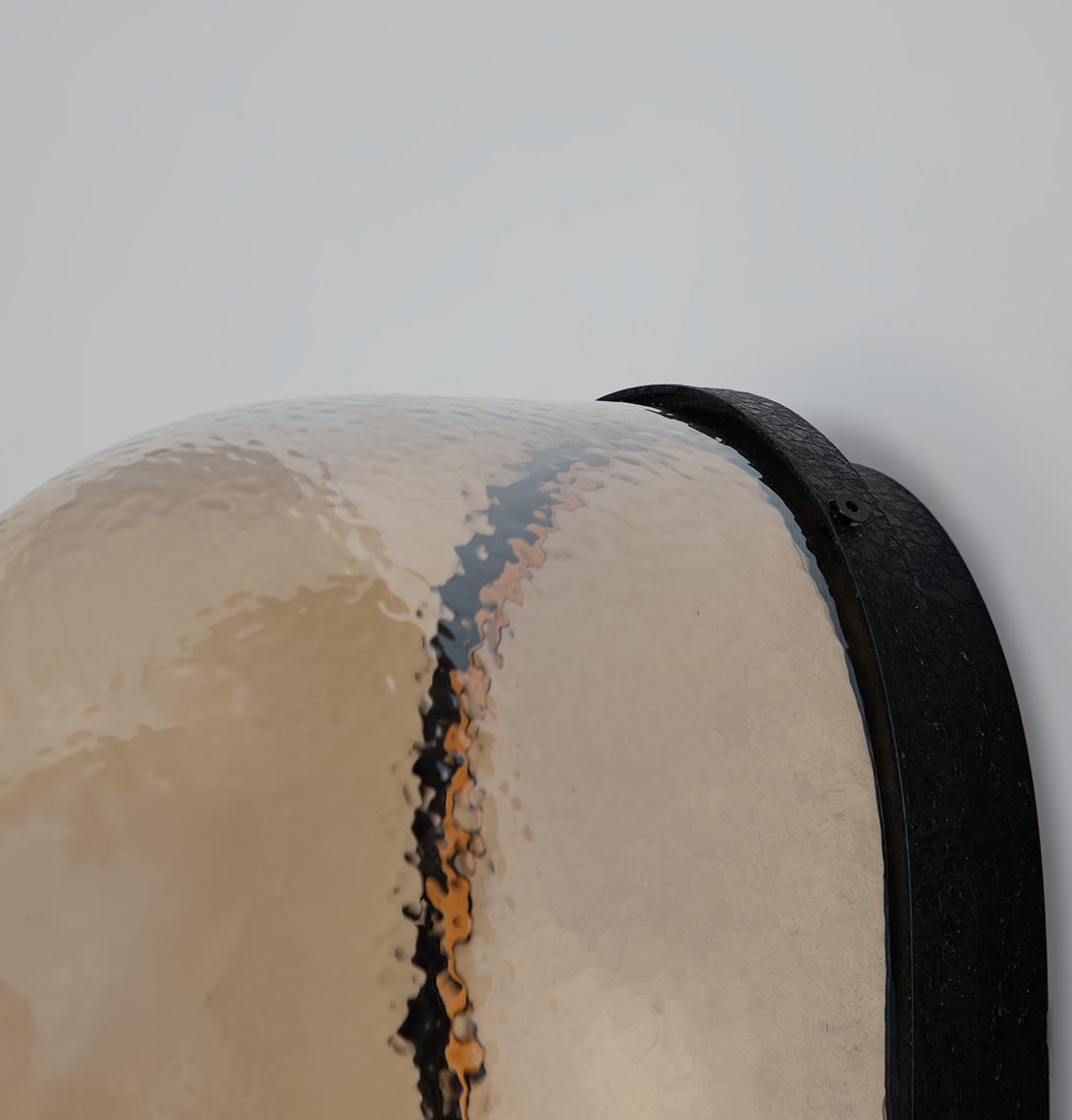 Gambia Honey Glass Black Wall Sconce 26 Cm - Heka Lighting & Trading Limited