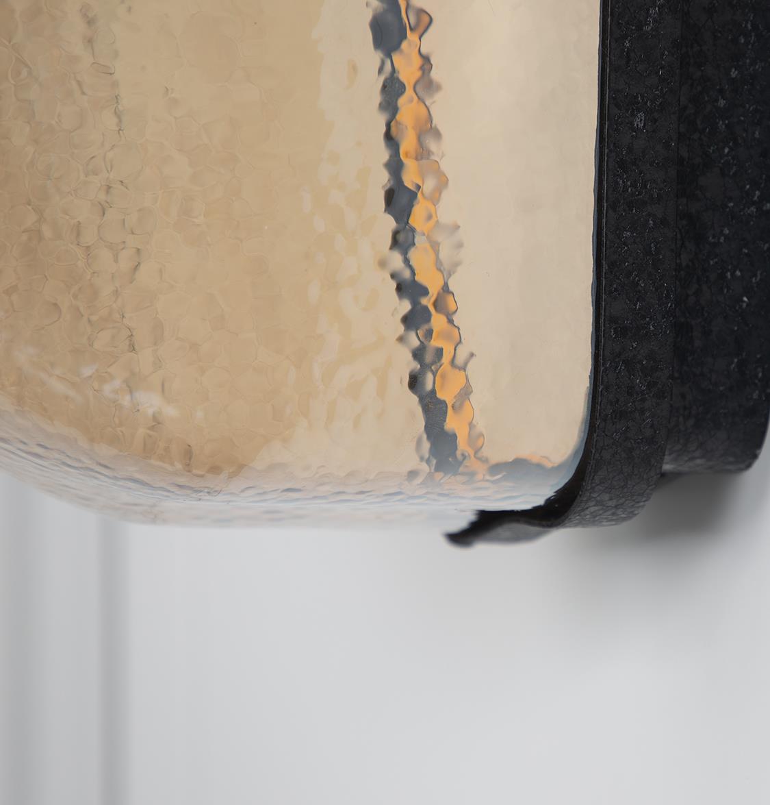 Gambia Honey Glass Black Wall Sconce 26 Cm - Heka Lighting & Trading Limited