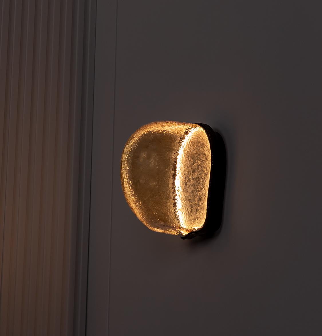 Gambia Honey Glass Black Wall Sconce 26 Cm - Heka Lighting & Trading Limited