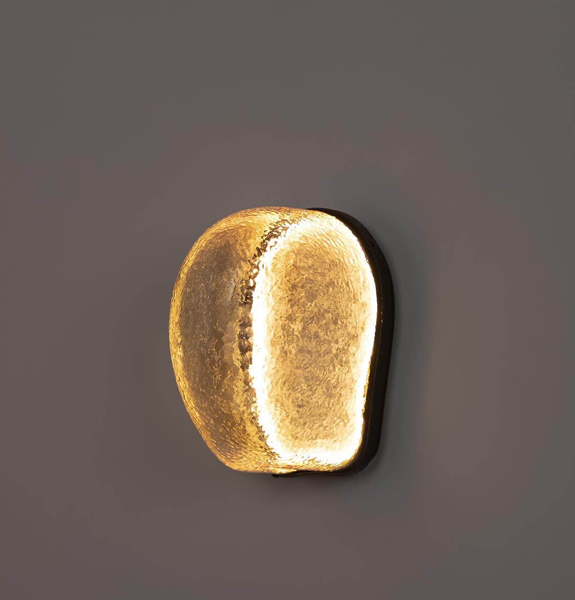 Gambia Honey Glass Black Wall Sconce 26 Cm - Heka Lighting & Trading Limited