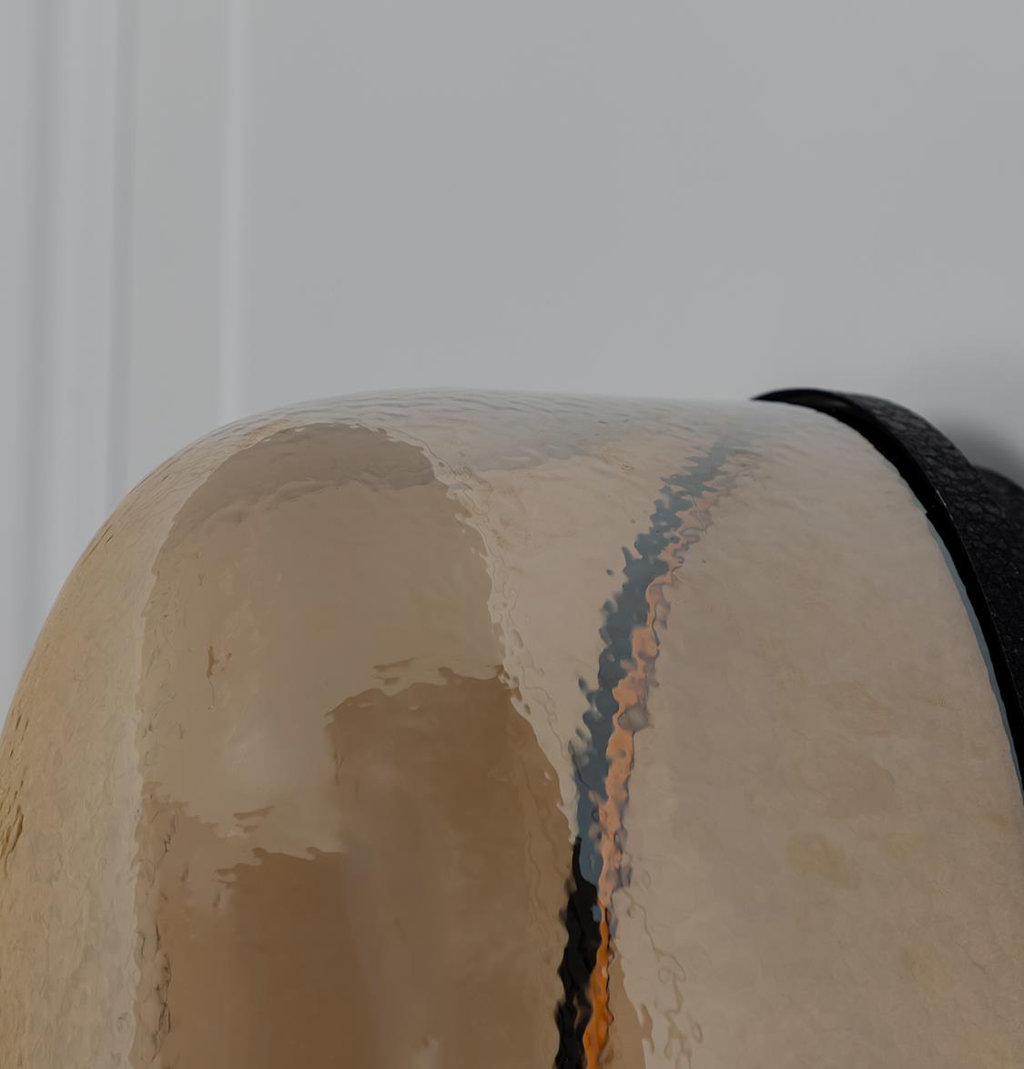 Gambia Honey Glass Black Wall Sconce 30 Cm - Heka Lighting & Trading Limited