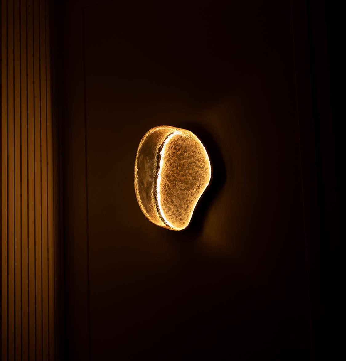 Gambia Honey Glass Black Wall Sconce 30 Cm - Heka Lighting & Trading Limited