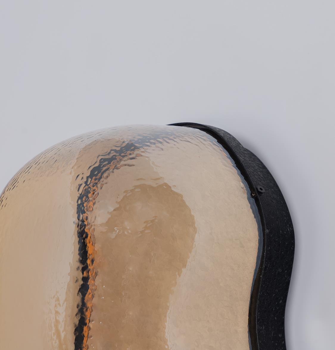 Gambia Honey Glass Black Wall Sconce 36 Cm - Heka Lighting & Trading Limited