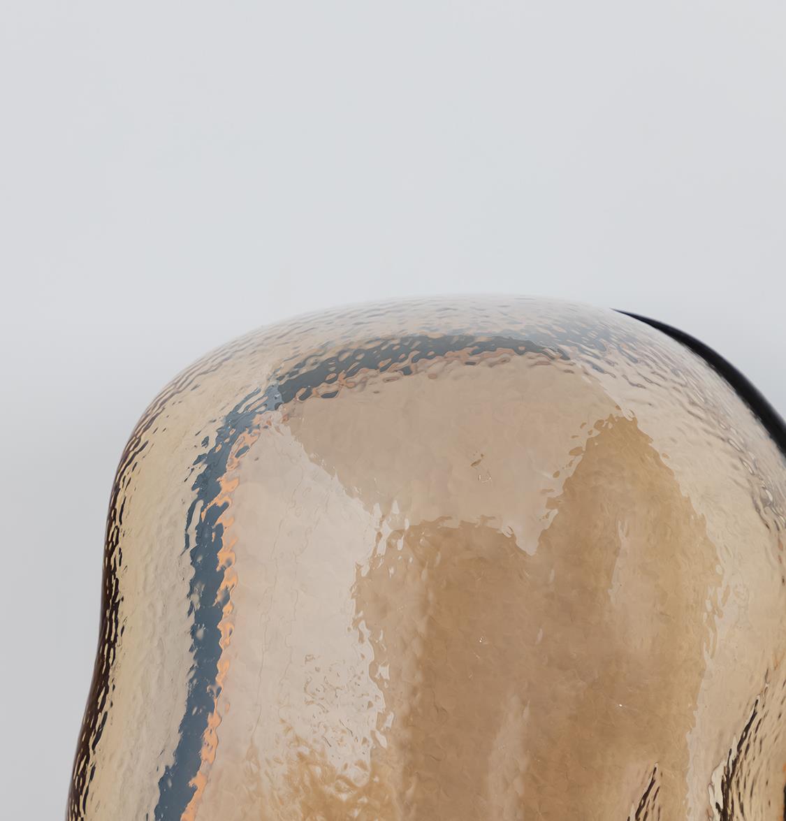 Gambia Honey Glass Black Wall Sconce 36 Cm - Heka Lighting & Trading Limited