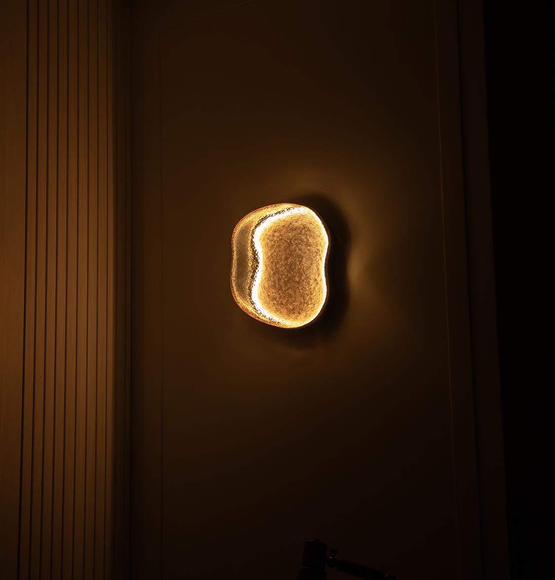 Gambia Honey Glass Black Wall Sconce 36 Cm - Heka Lighting & Trading Limited