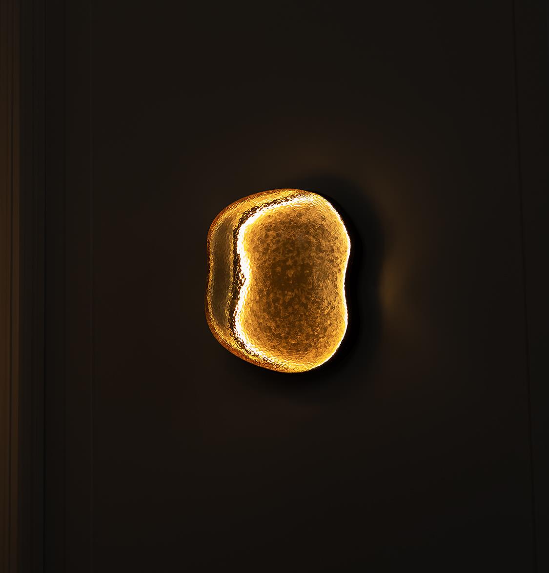 Gambia Honey Glass Black Wall Sconce 36 Cm - Heka Lighting & Trading Limited