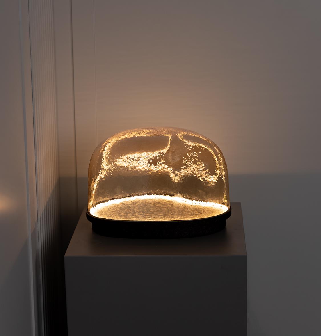 Gambia Honey Glass Black Table Lamp 33 Cm - Heka Lighting & Trading Limited