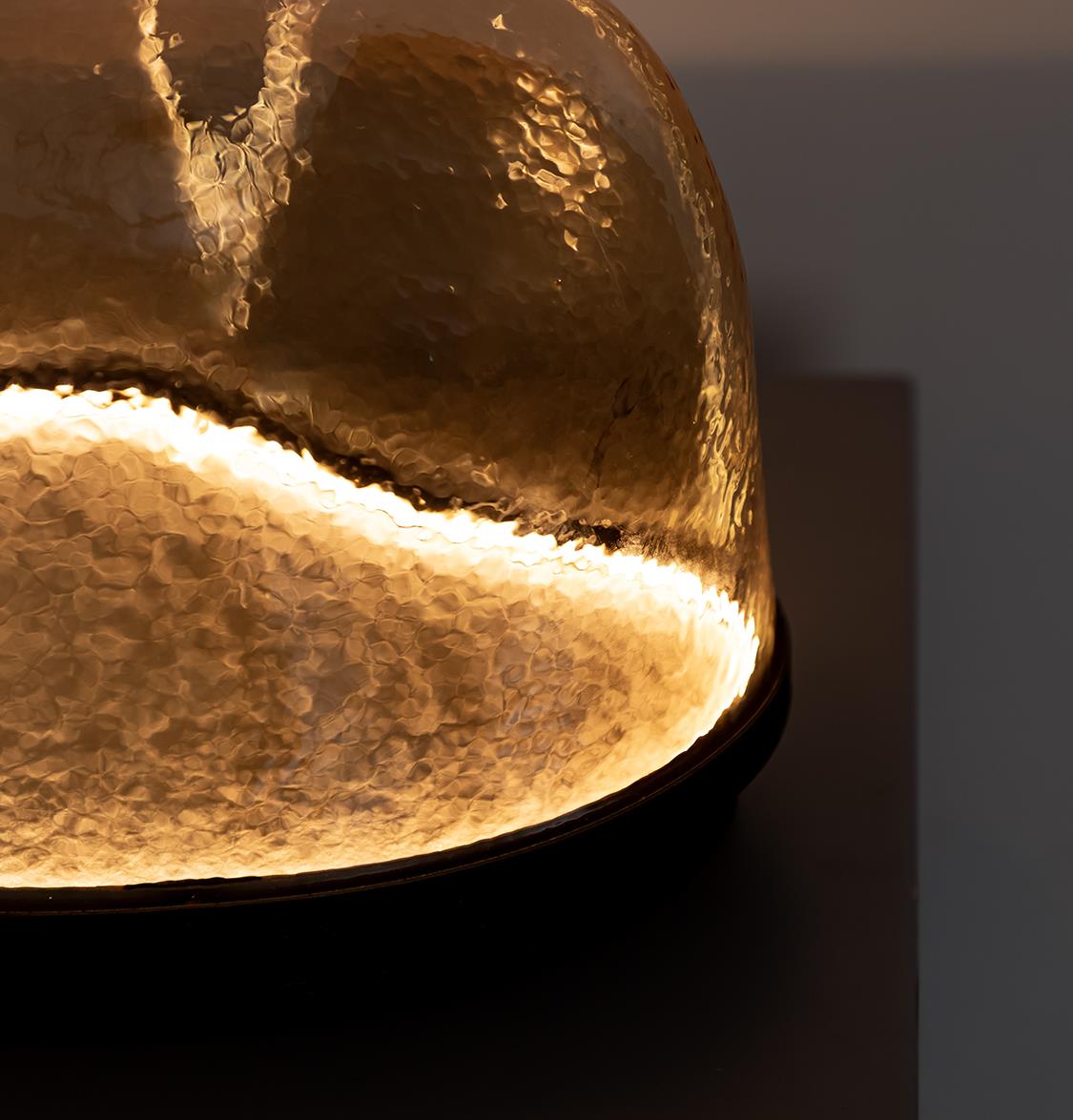 Gambia Honey Glass Black Table Lamp 33 Cm - Heka Lighting & Trading Limited