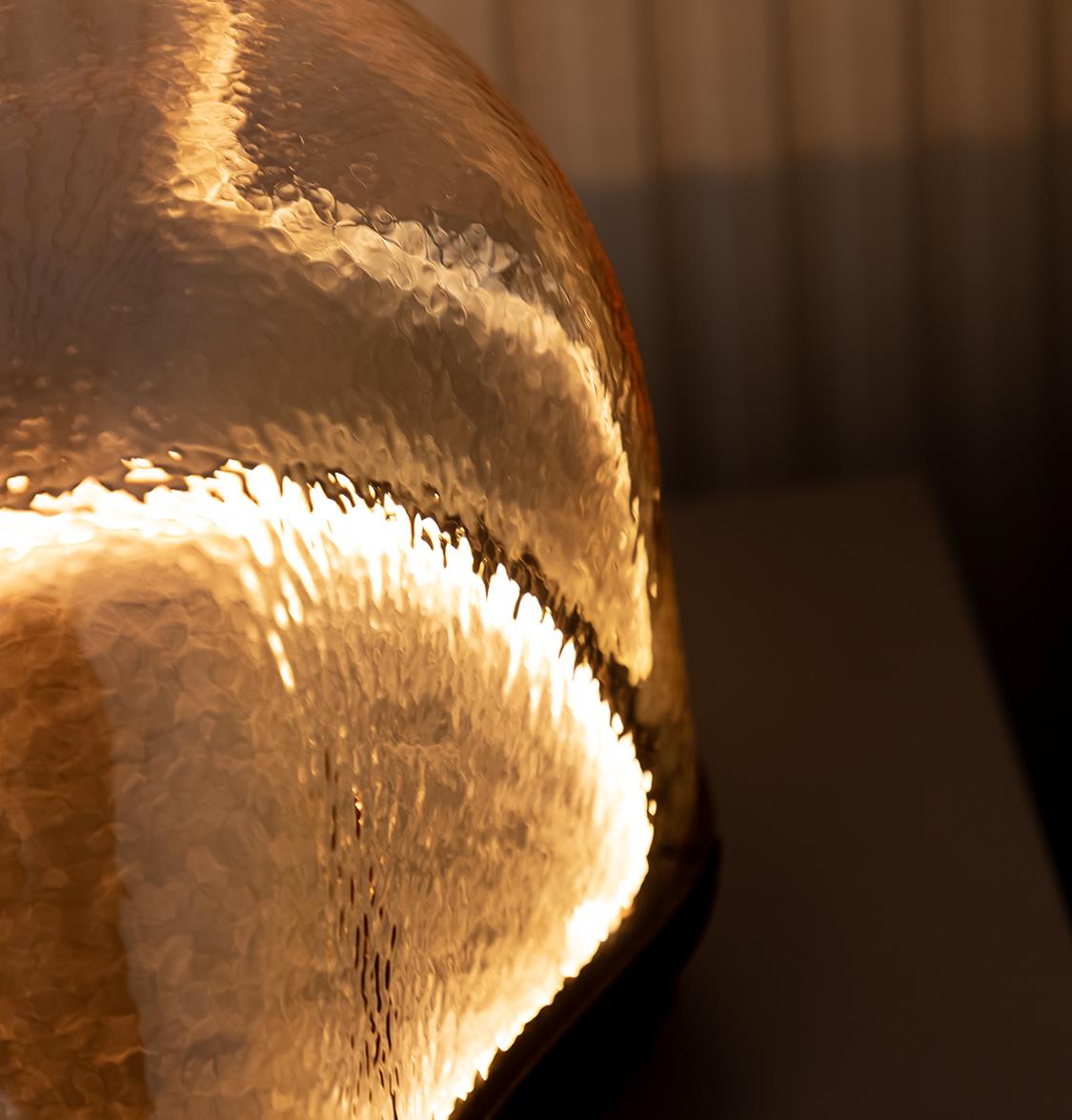 Gambia Honey Glass Black Table Lamp 33 Cm - Heka Lighting & Trading Limited