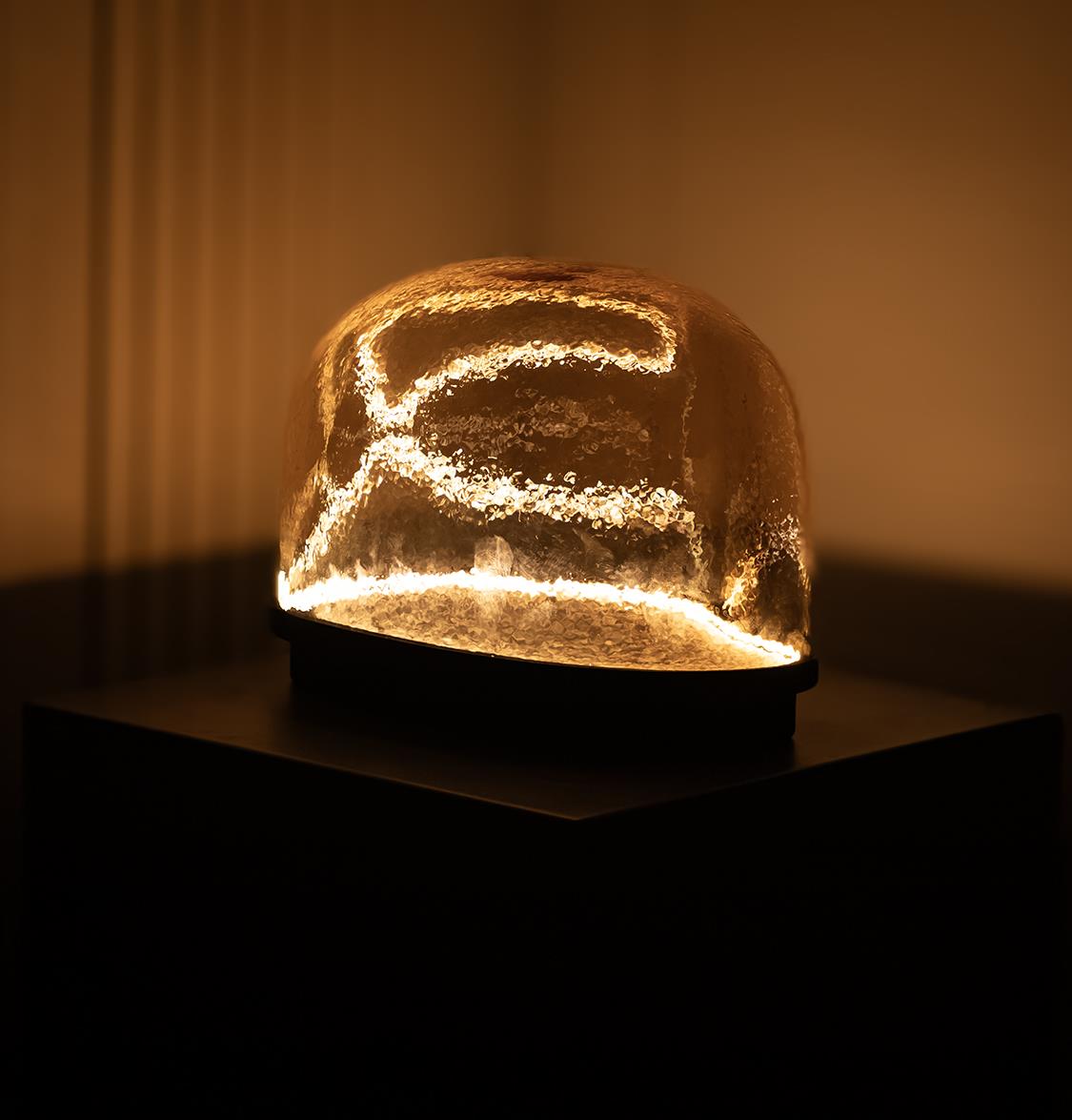 Gambia Honey Glass Black Table Lamp 33 Cm - Heka Lighting & Trading Limited