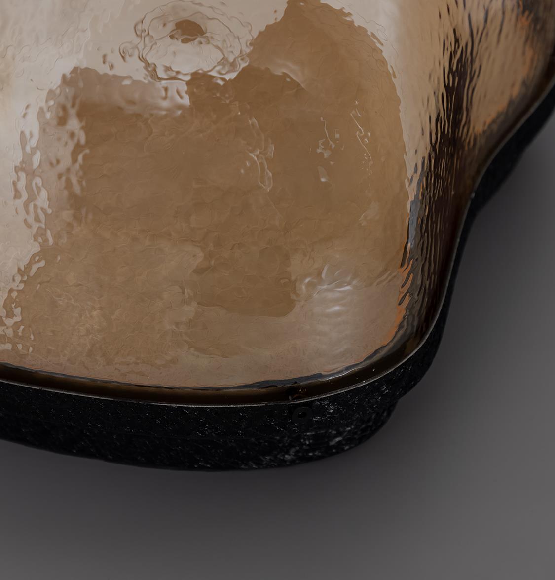 Gambia Honey Glass Black Table Lamp 38 Cm - Heka Lighting & Trading Limited