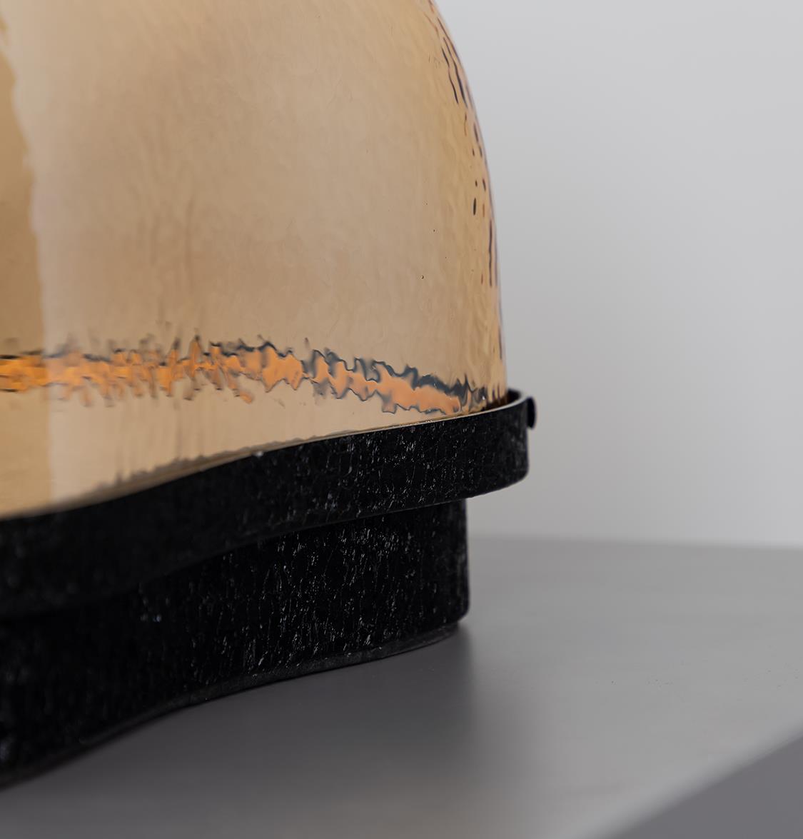 Gambia Honey Glass Black Table Lamp 38 Cm - Heka Lighting & Trading Limited