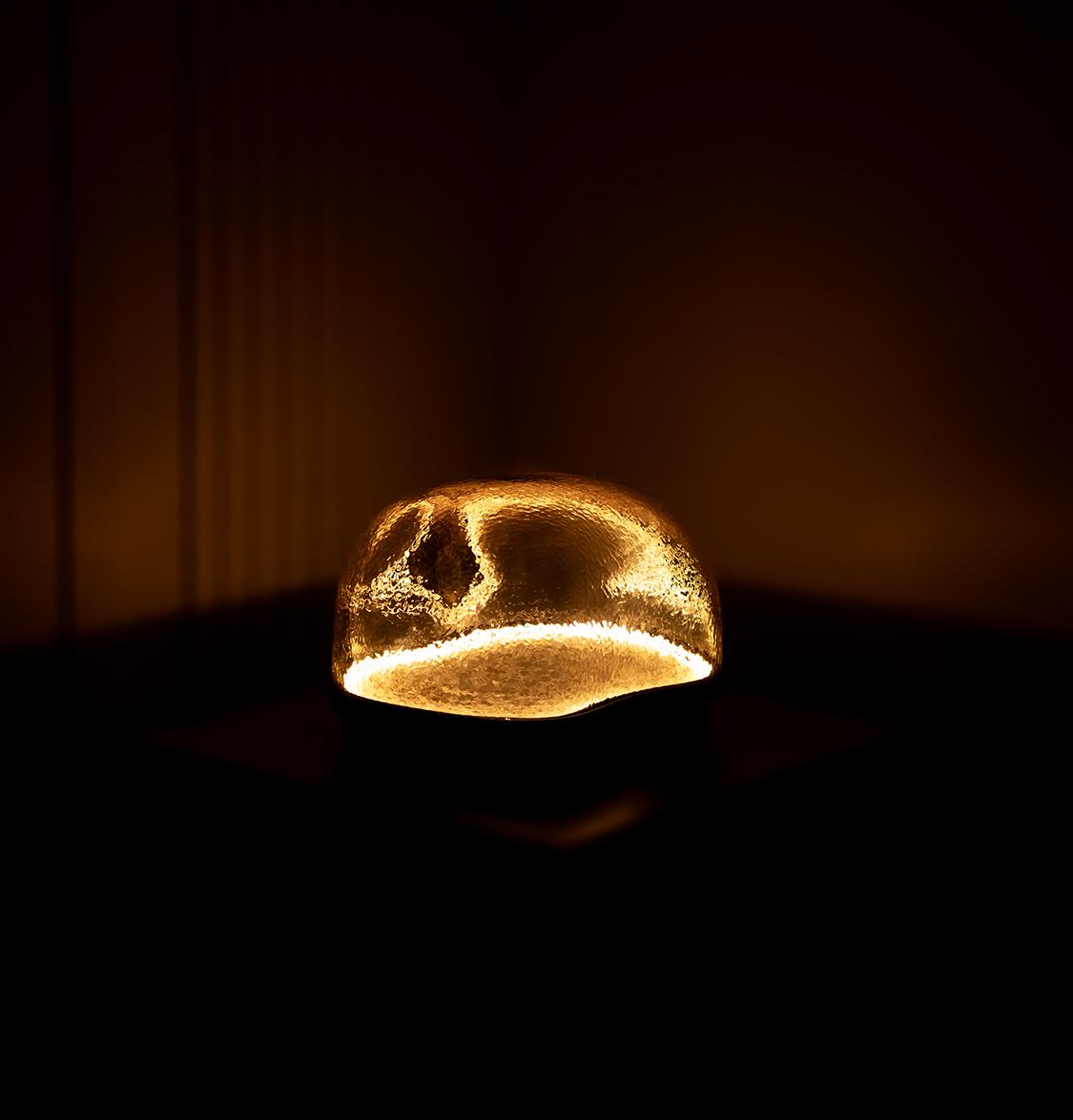 Gambia Honey Glass Black Table Lamp 38 Cm - Heka Lighting & Trading Limited