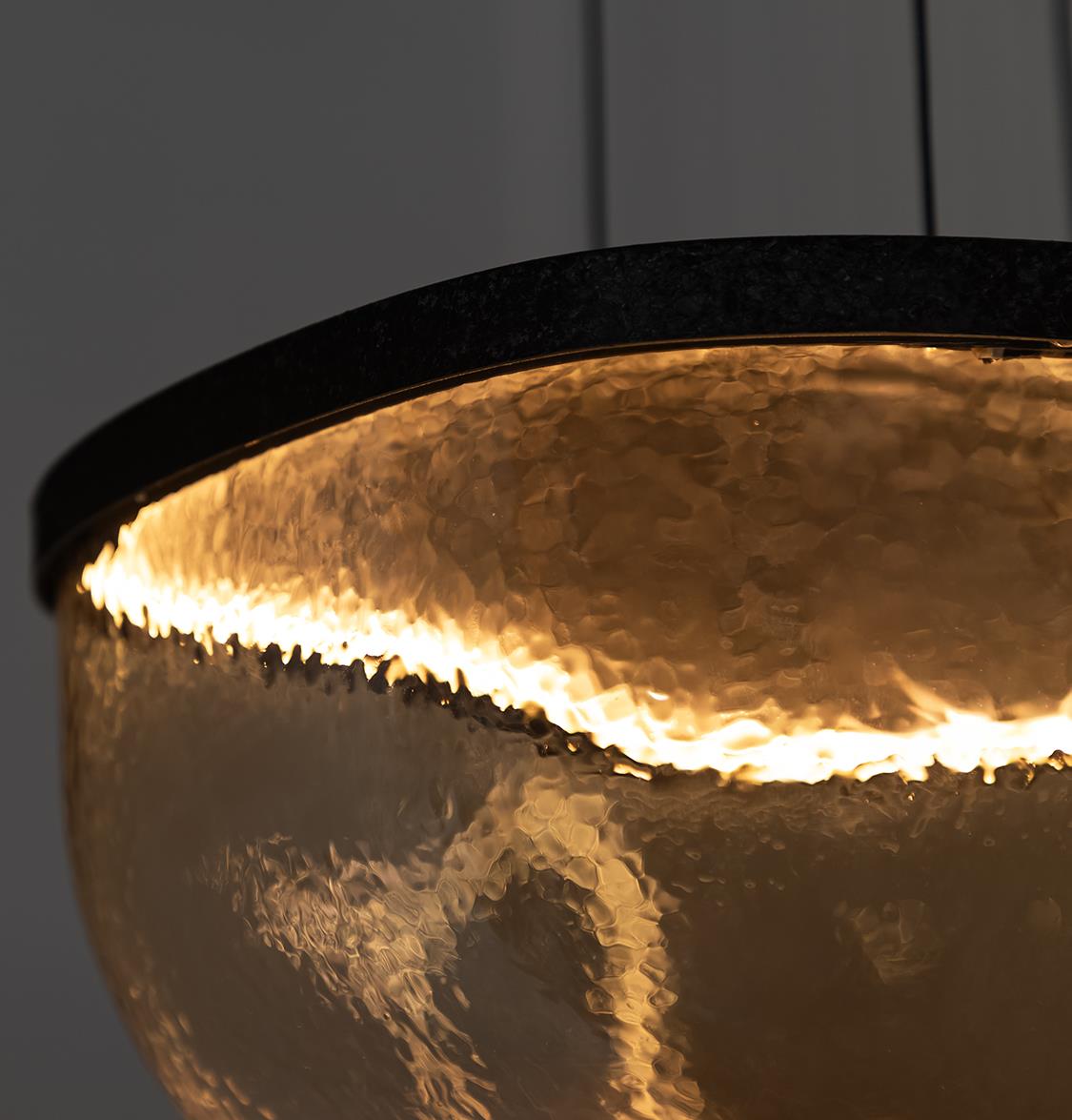 Gambia Honey Glass Black Pendant Light Chandelier 30 Cm - Heka Lighting & Trading Limited