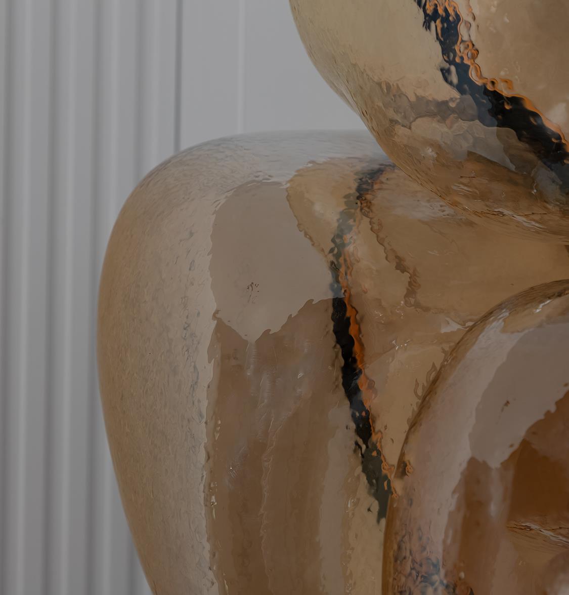 Gambia Three Honey Glass Black Wall Sconce 55 Cm - Heka Lighting & Trading Limited