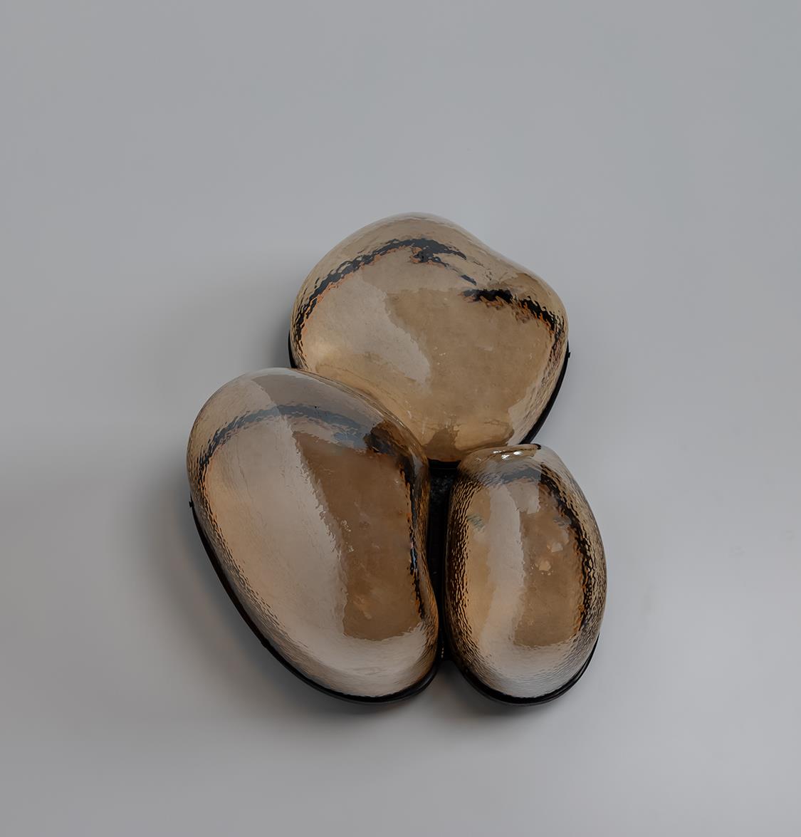 Gambia Three Honey Glass Black Wall Sconce 55 Cm - Heka Lighting & Trading Limited