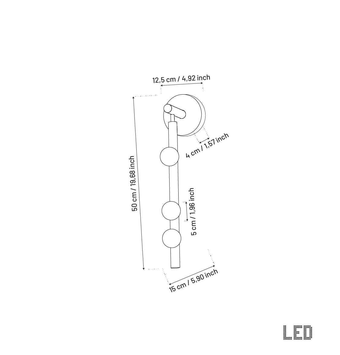 Gine Marble Bulk Antique Wall Sconce 50 Cm - Heka Lighting & Trading Limited
